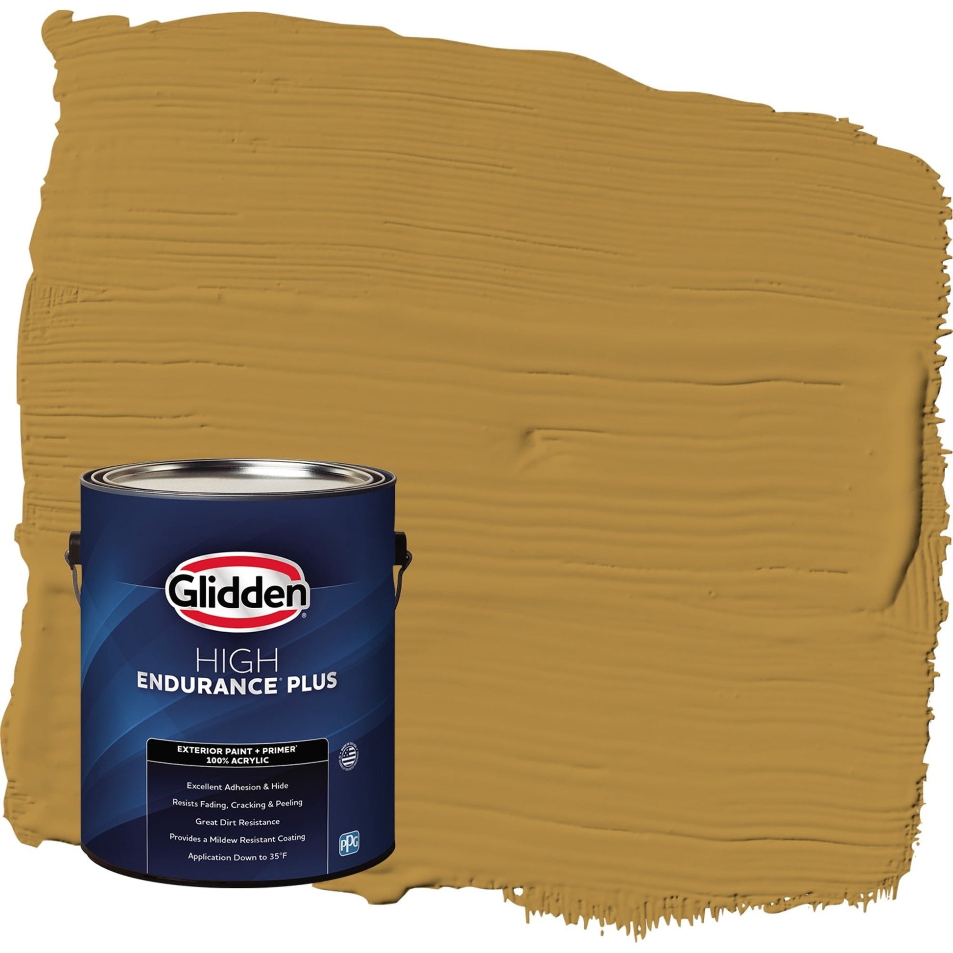 Glidden HEP Butterscotch Ripple / Yellow Flat Exterior Paint with Primer, 1 Gallon