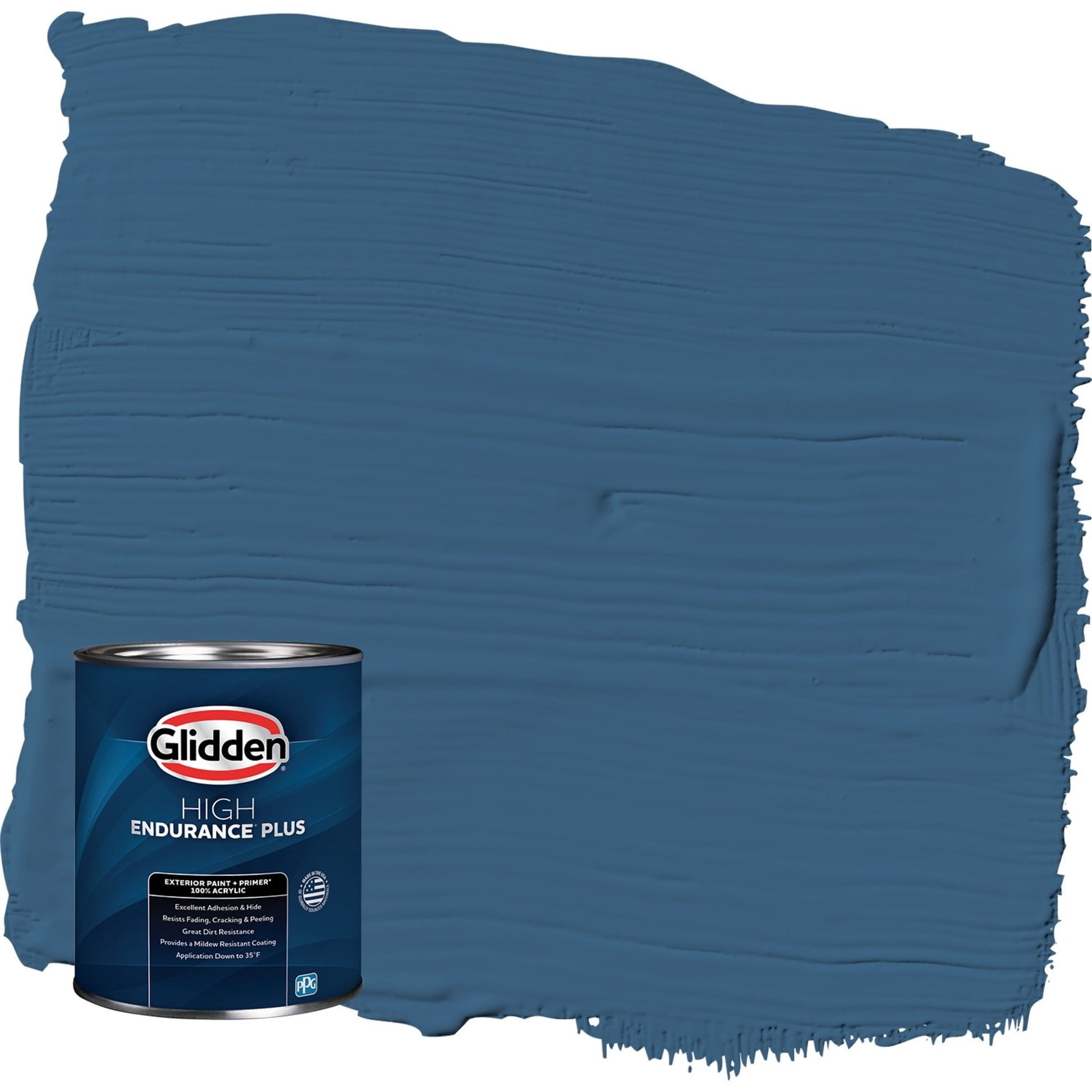 Glidden HEP Chinese Porcelain / Blue Satin Exterior Paint with Primer, 1 Quart