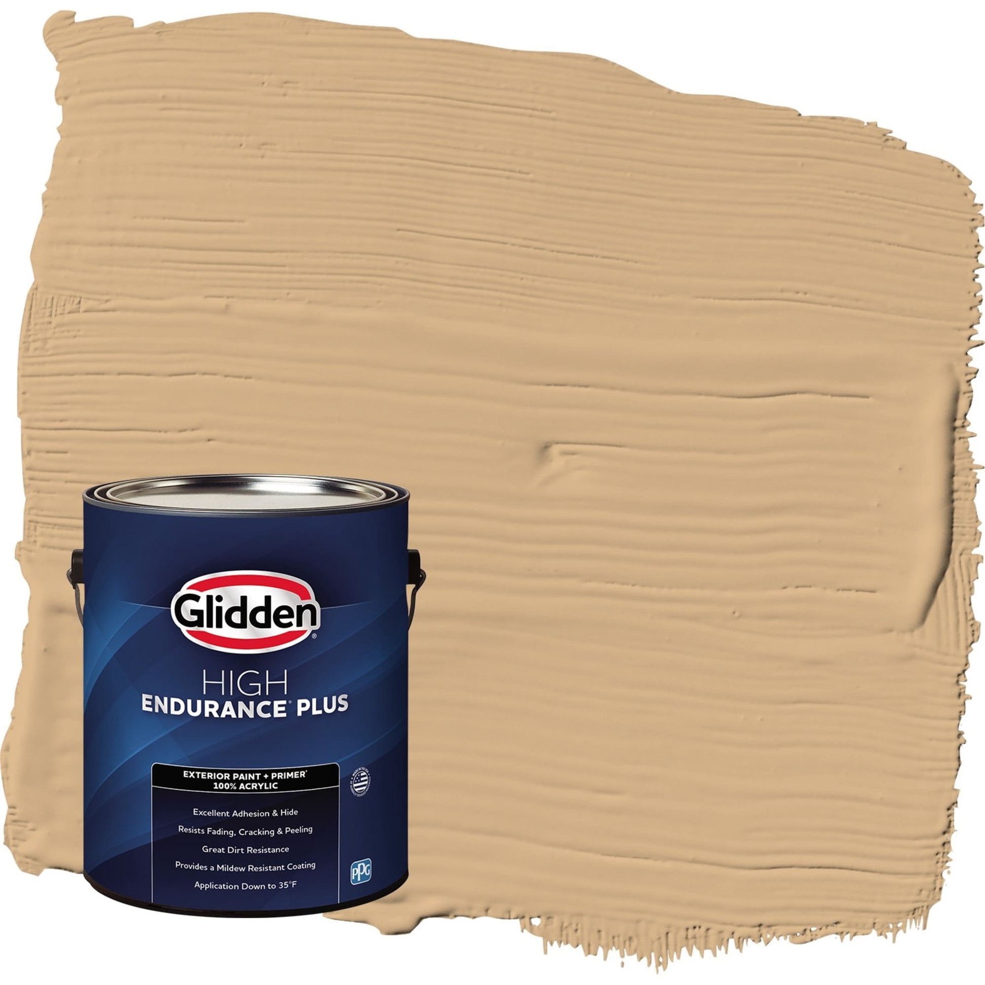 Glidden HEP Cracker Bitz / Beige Satin Exterior Paint with Primer, 1 Gallon