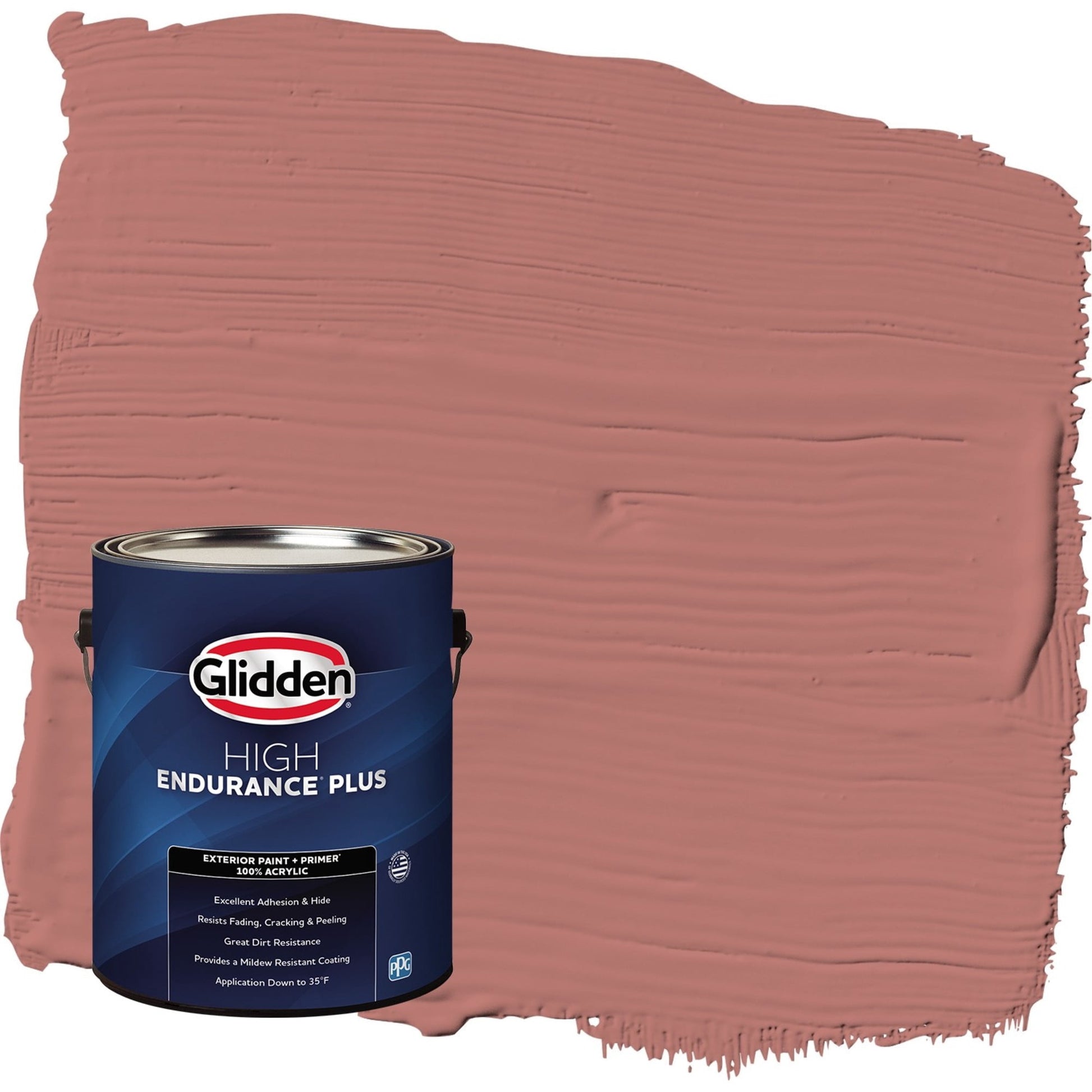 Glidden HEP Earth Rose / Red Satin Exterior Paint with Primer, 1 Gallon