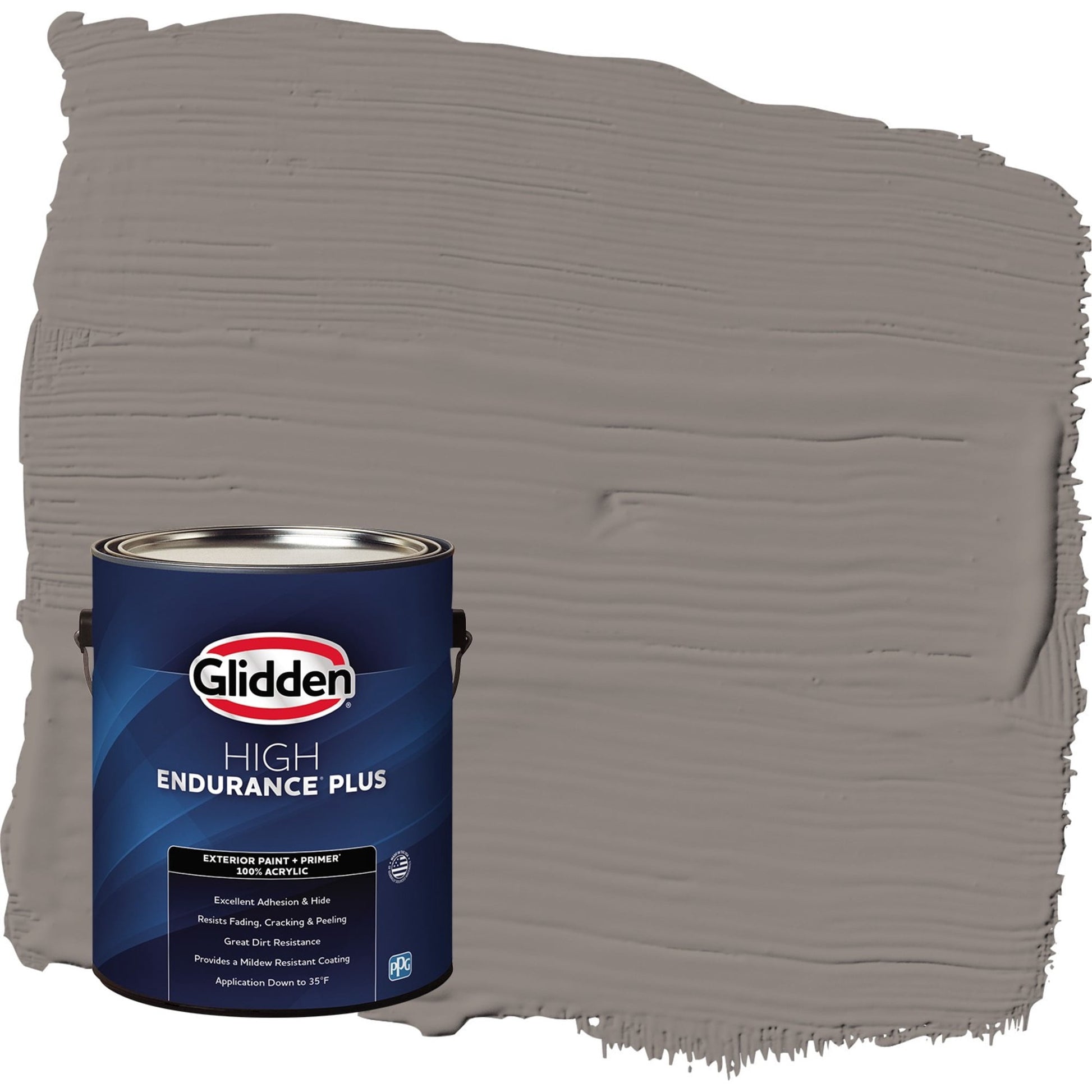 Glidden HEP Elephant Gray / Grey Satin Exterior Paint with Primer, 1 Gallon