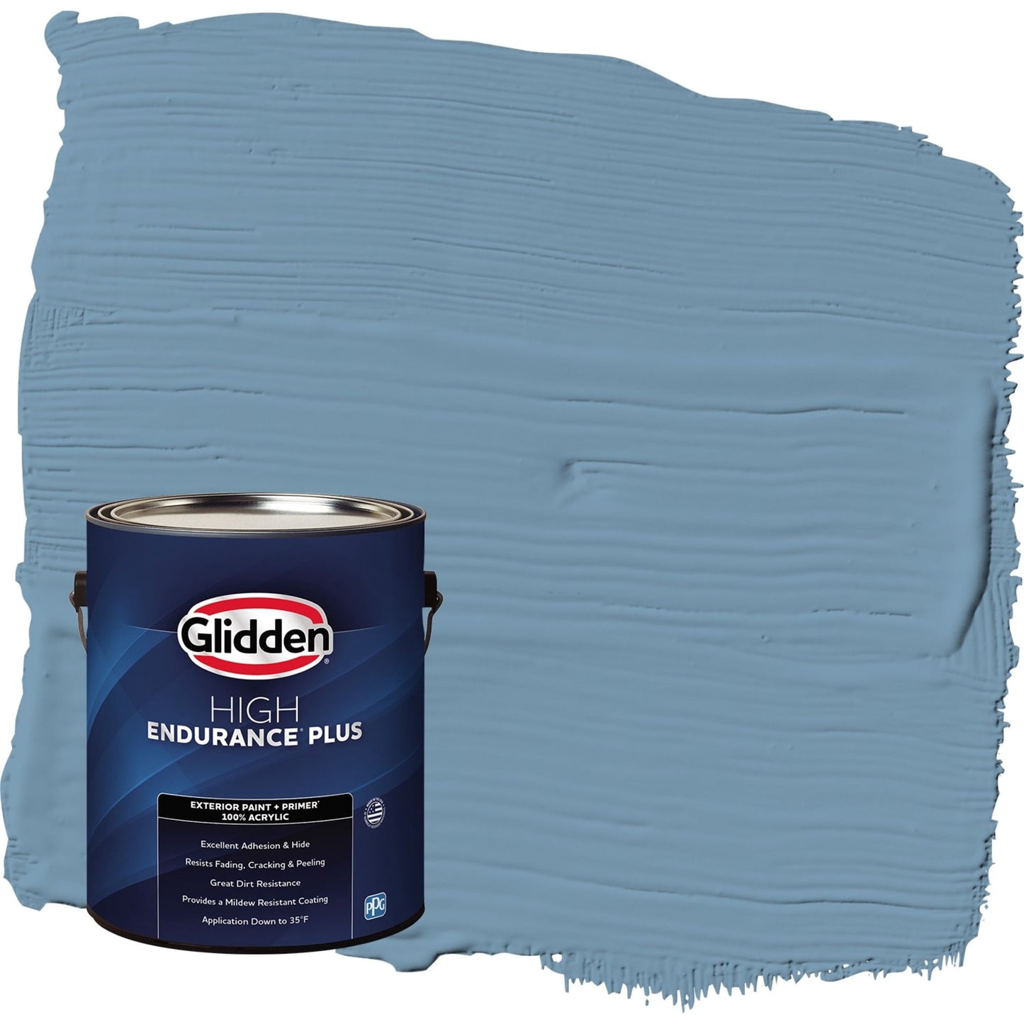 Glidden HEP American Anthem / Blue Flat Exterior Paint with Primer, 1 Gallon
