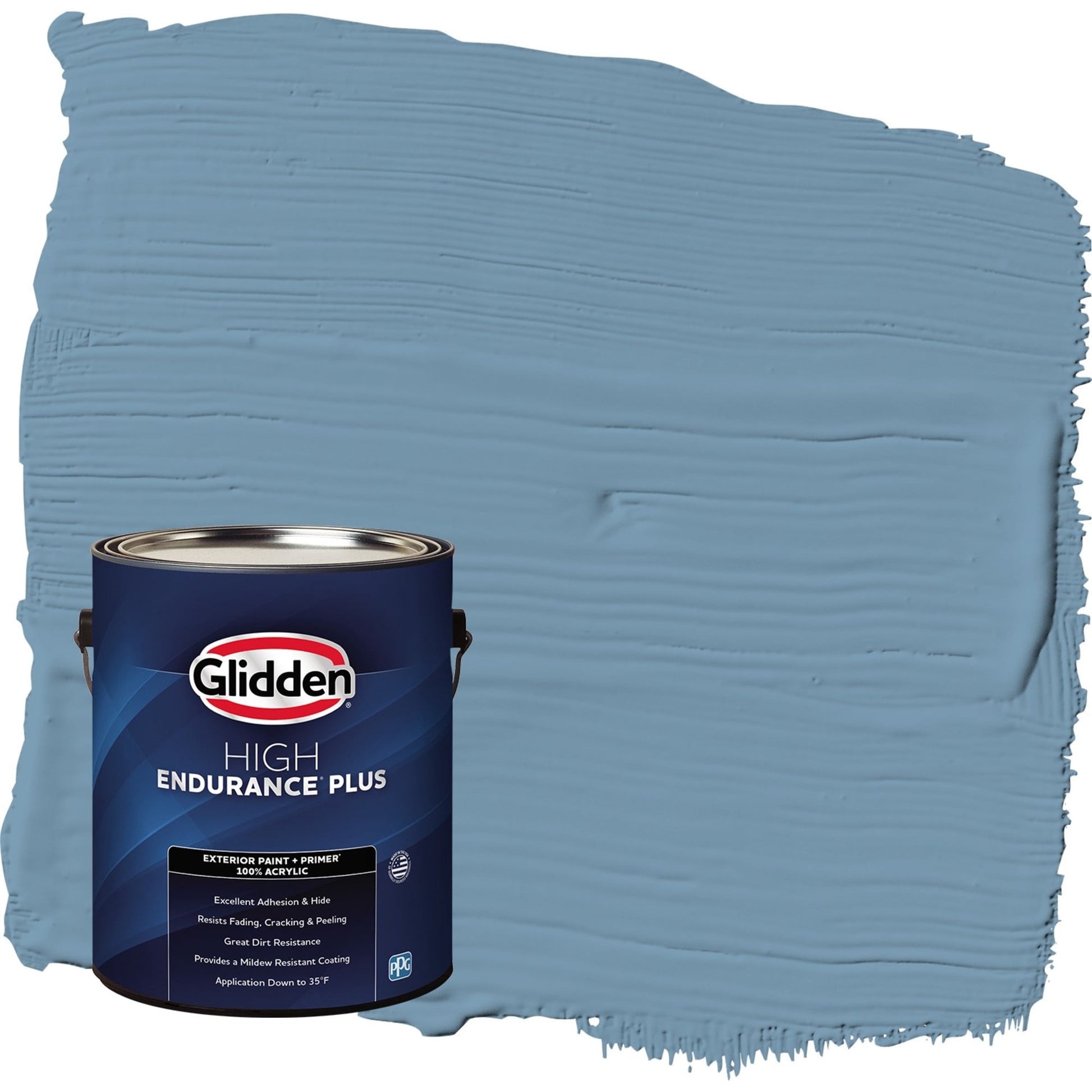 Glidden HEP American Anthem / Blue Flat Exterior Paint with Primer, 1 Gallon