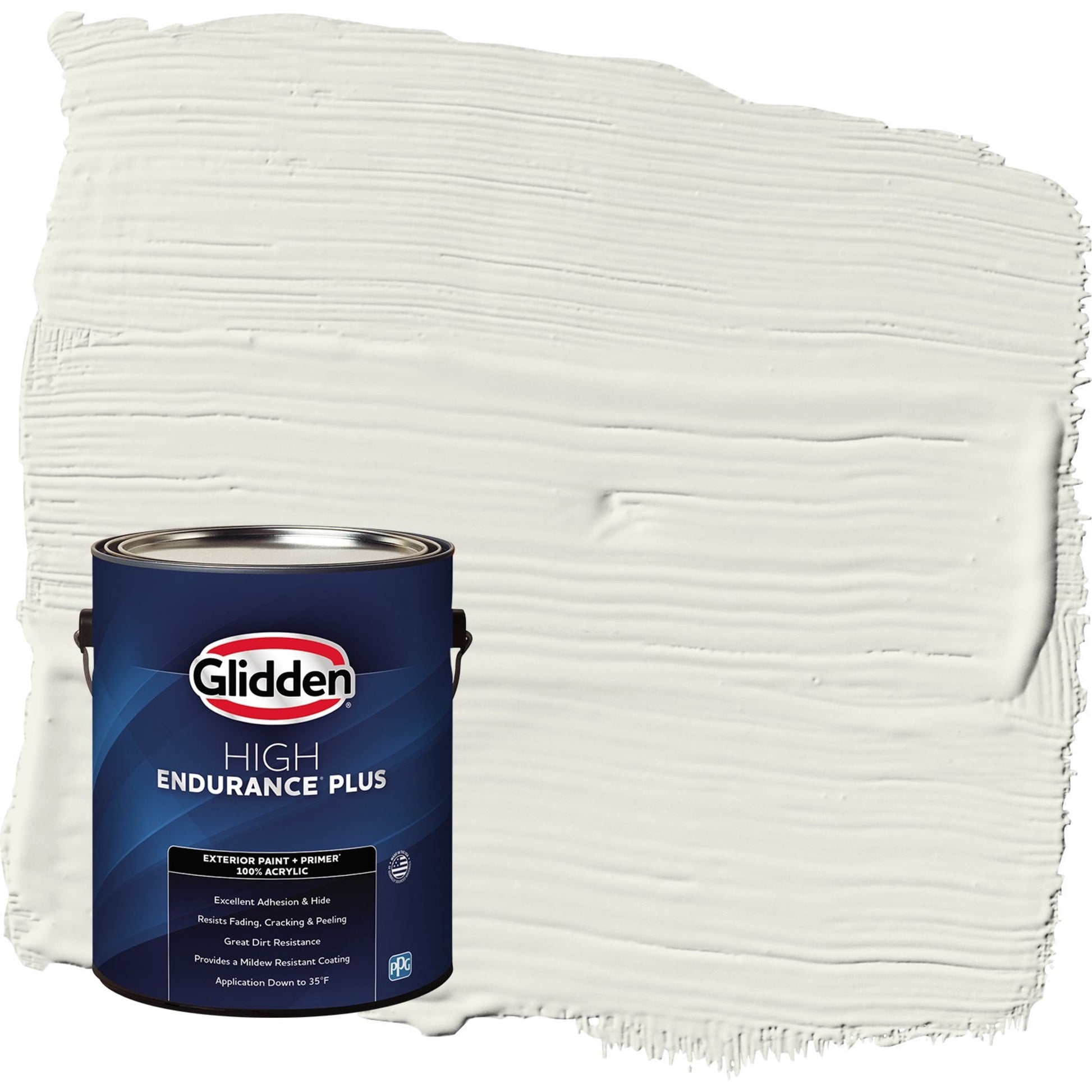 Glidden HEP Silvery Moon / Gray Flat Exterior Paint with Primer, 1 Gallon