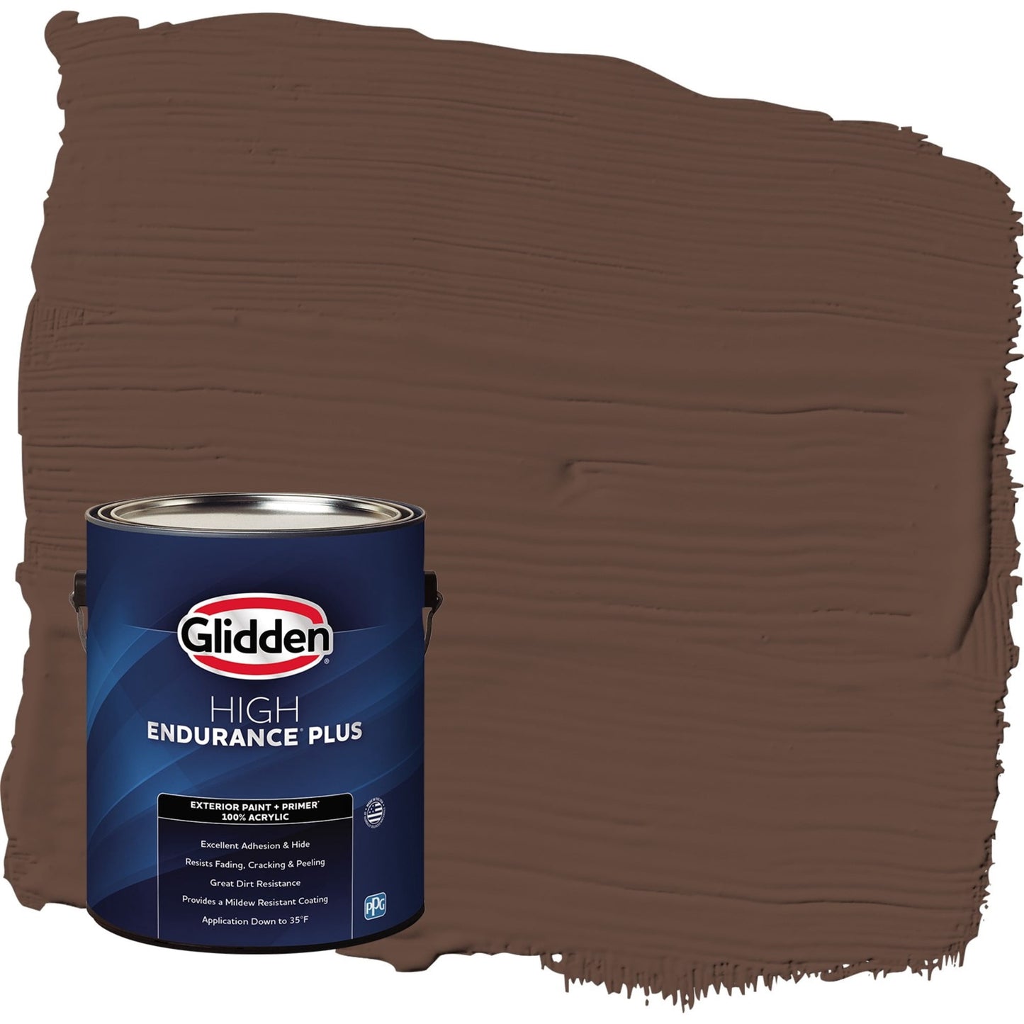 Glidden HEP Fudge / Brown Semi-Gloss Exterior Paint with Primer, 1 Gallon