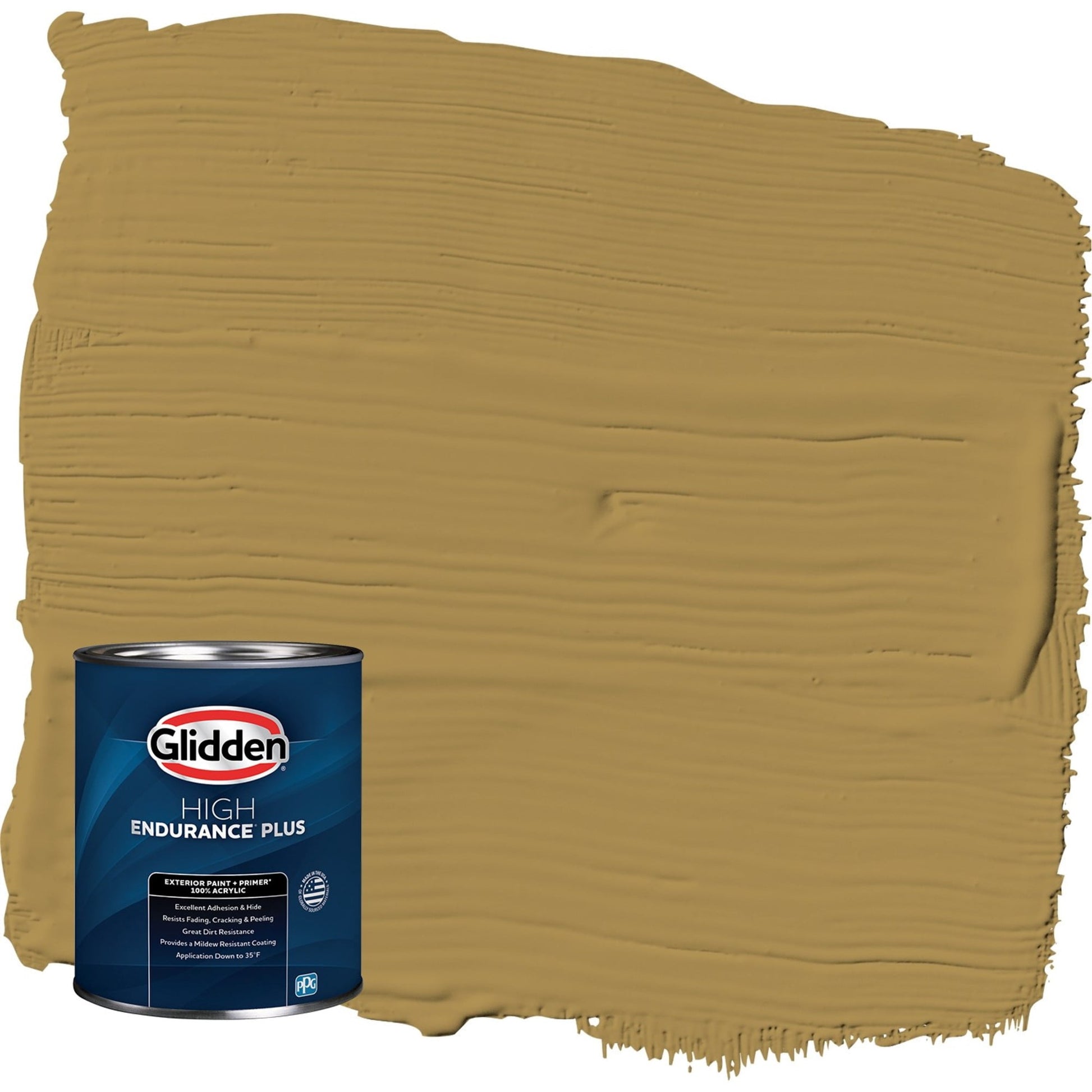 Glidden HEP Graceful Gazelle / Brown Satin Exterior Paint with Primer, 1 Quart