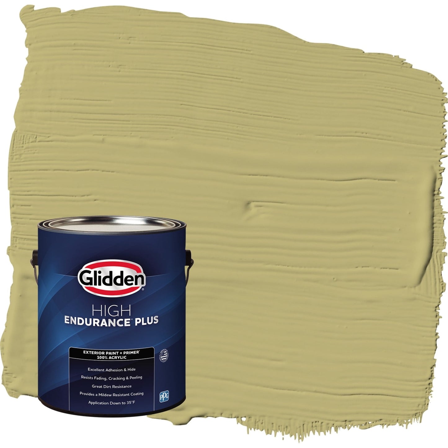 Glidden HEP Gracious Glow / Green Semi-Gloss Exterior Paint with Primer, 1 Gallon