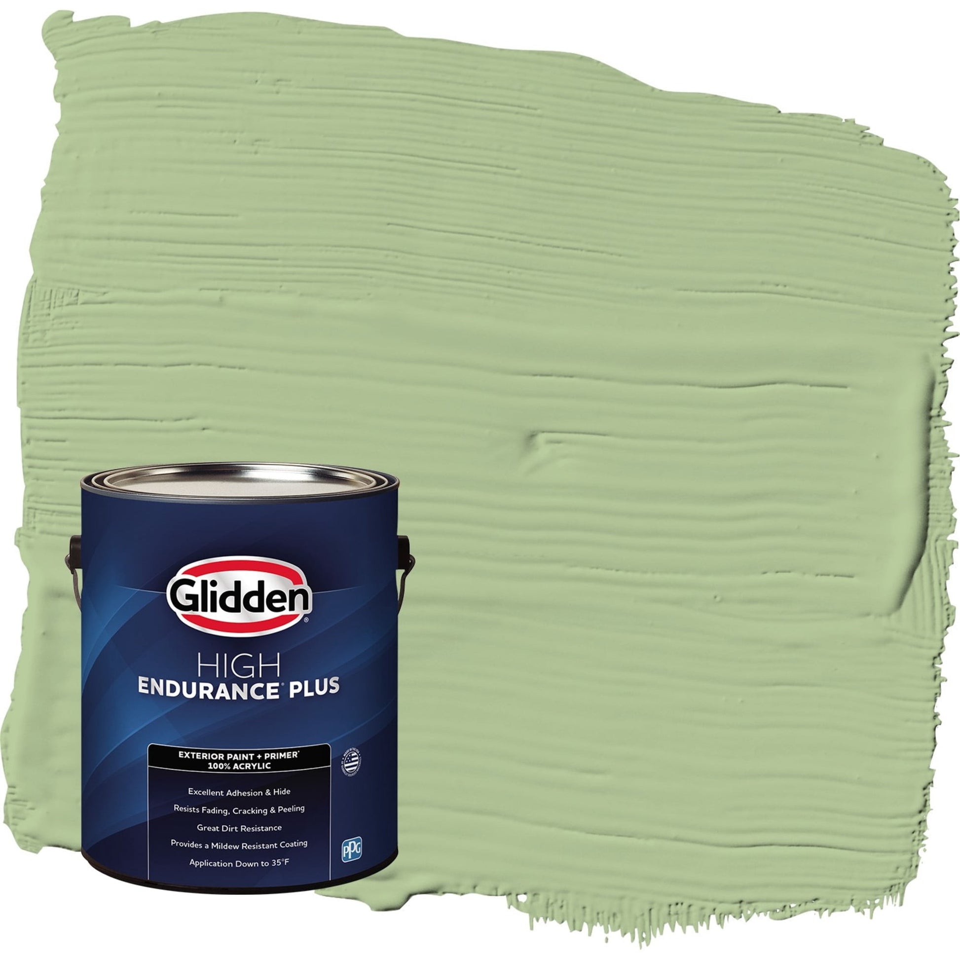Glidden HEP Harmonious / Green Flat Exterior Paint with Primer, 1 Gallon