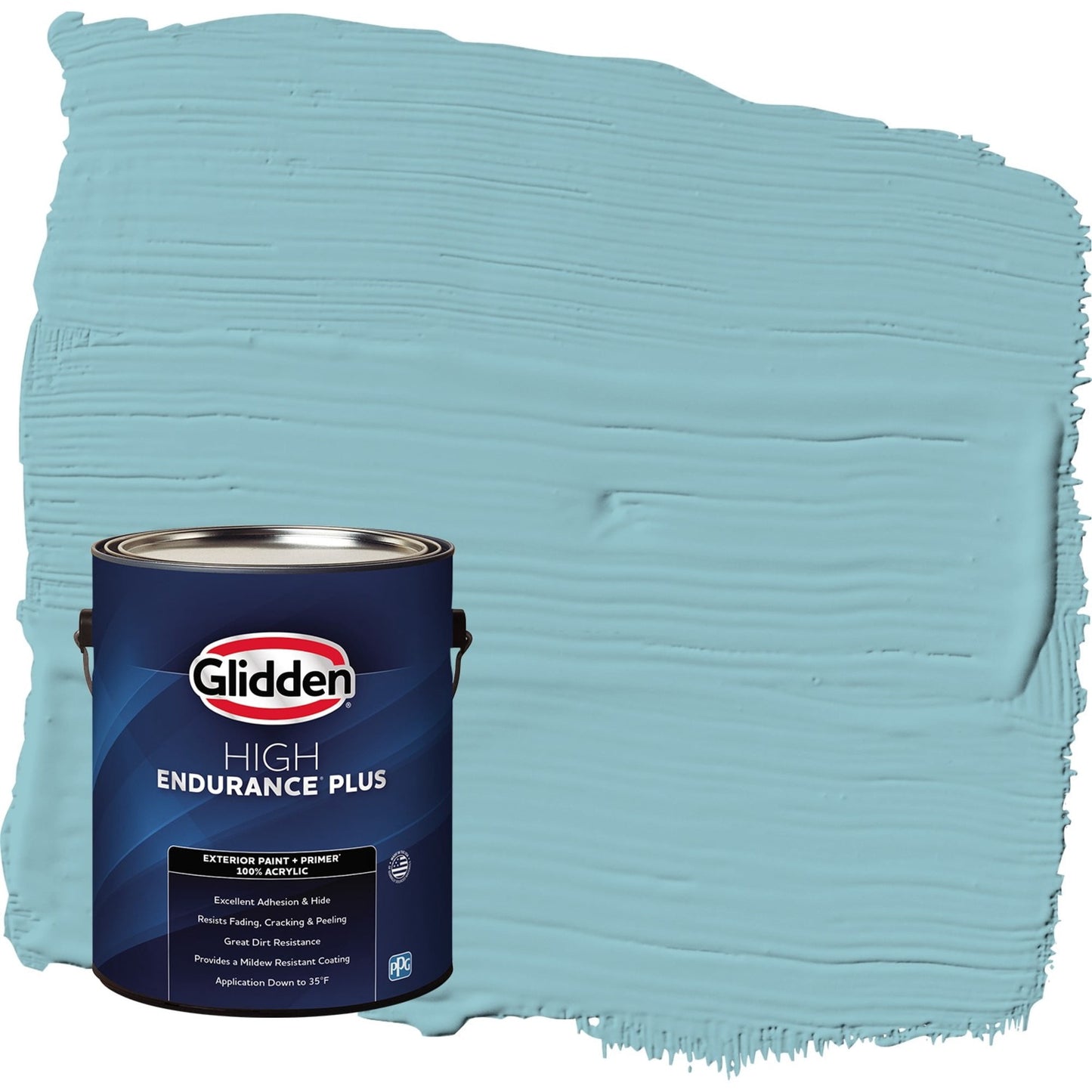 Glidden HEP Kingston Aqua / Blue Flat Exterior Paint with Primer, 1 Gallon