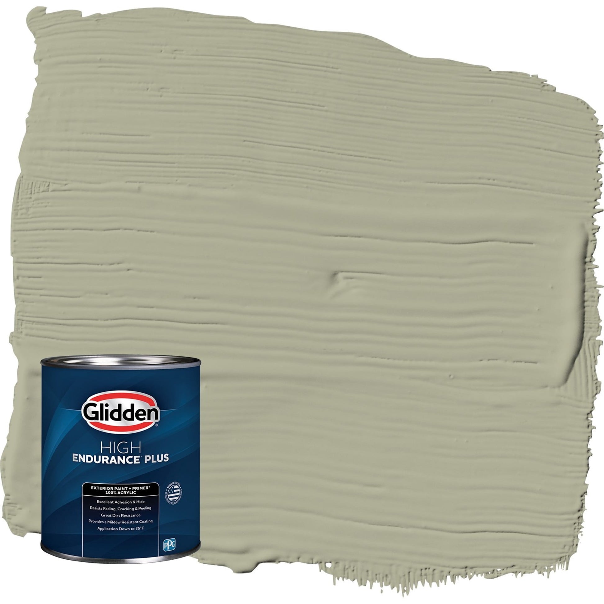 Glidden HEP Photo Gray / Green Semi-Gloss Exterior Paint with Primer, 1 Quart
