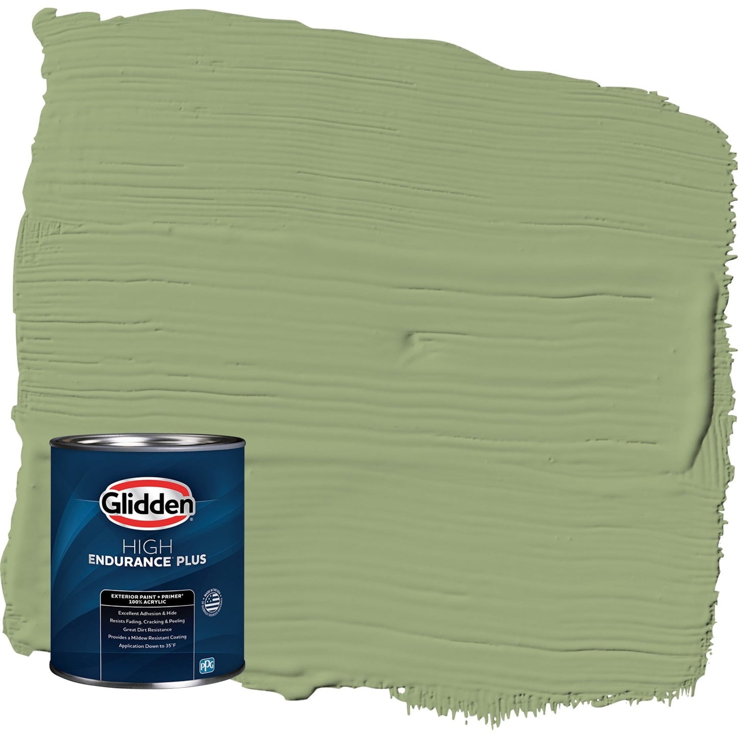 Glidden HEP Guacamole / Green Satin Exterior Paint with Primer, 1 Quart