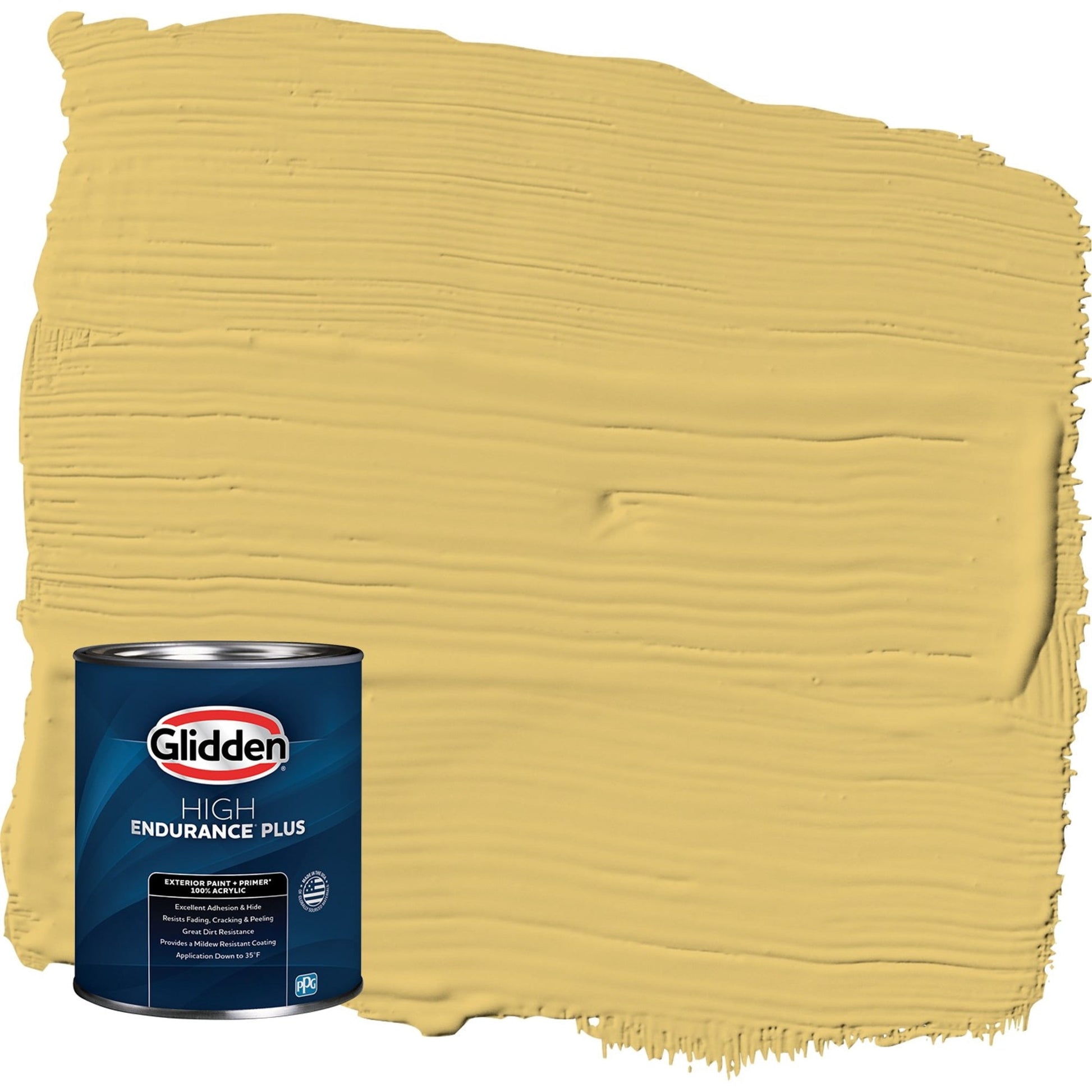 Glidden HEP Tropical Siesta / Yellow Semi-Gloss Exterior Paint with Primer, 1 Quart