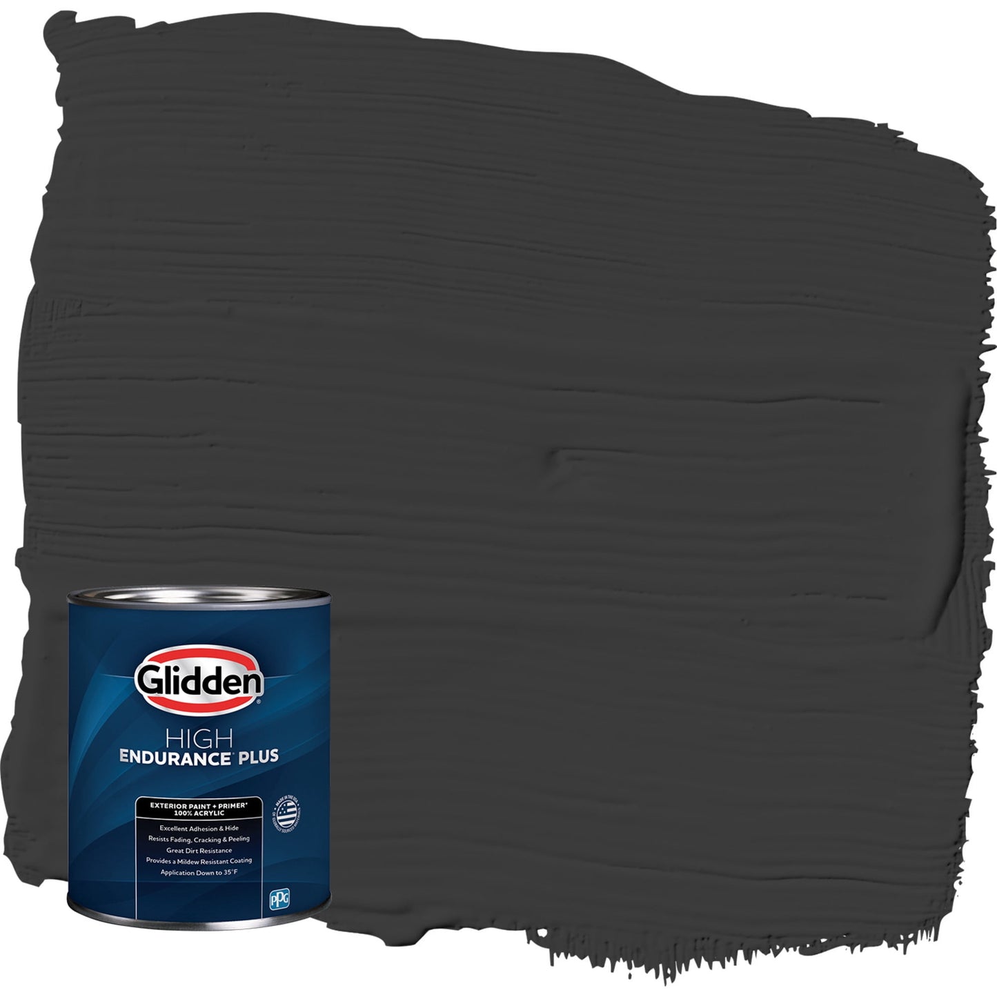 Glidden HEP Grab-N-Go Onyx Black / Black Semi-Gloss Exterior Paint with Primer, 1 Quart