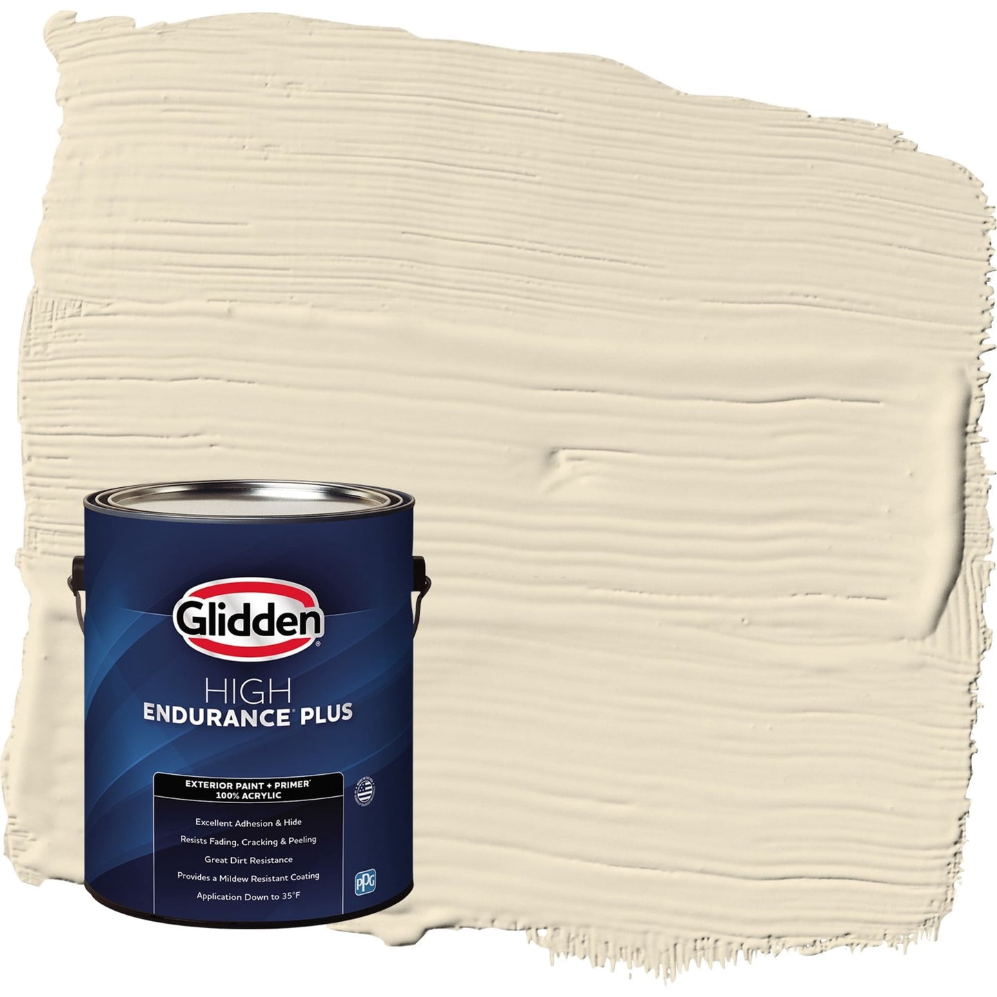 Glidden HEP Heavy Cream / Beige Flat Exterior Paint with Primer, 1 Gallon