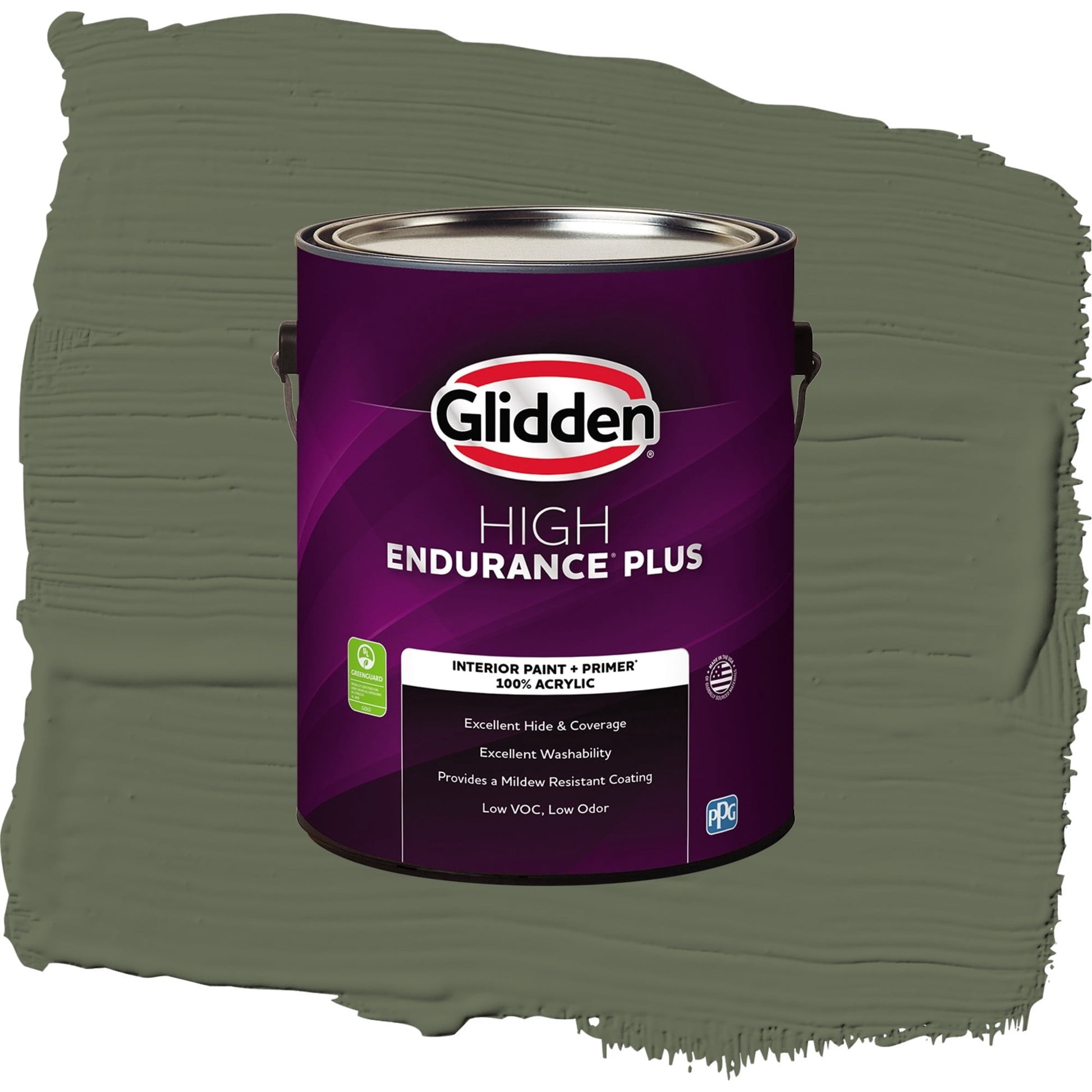 Glidden HEP All About Olive / Green, Eggshell Interior Paint with Primer, 1 Gallon