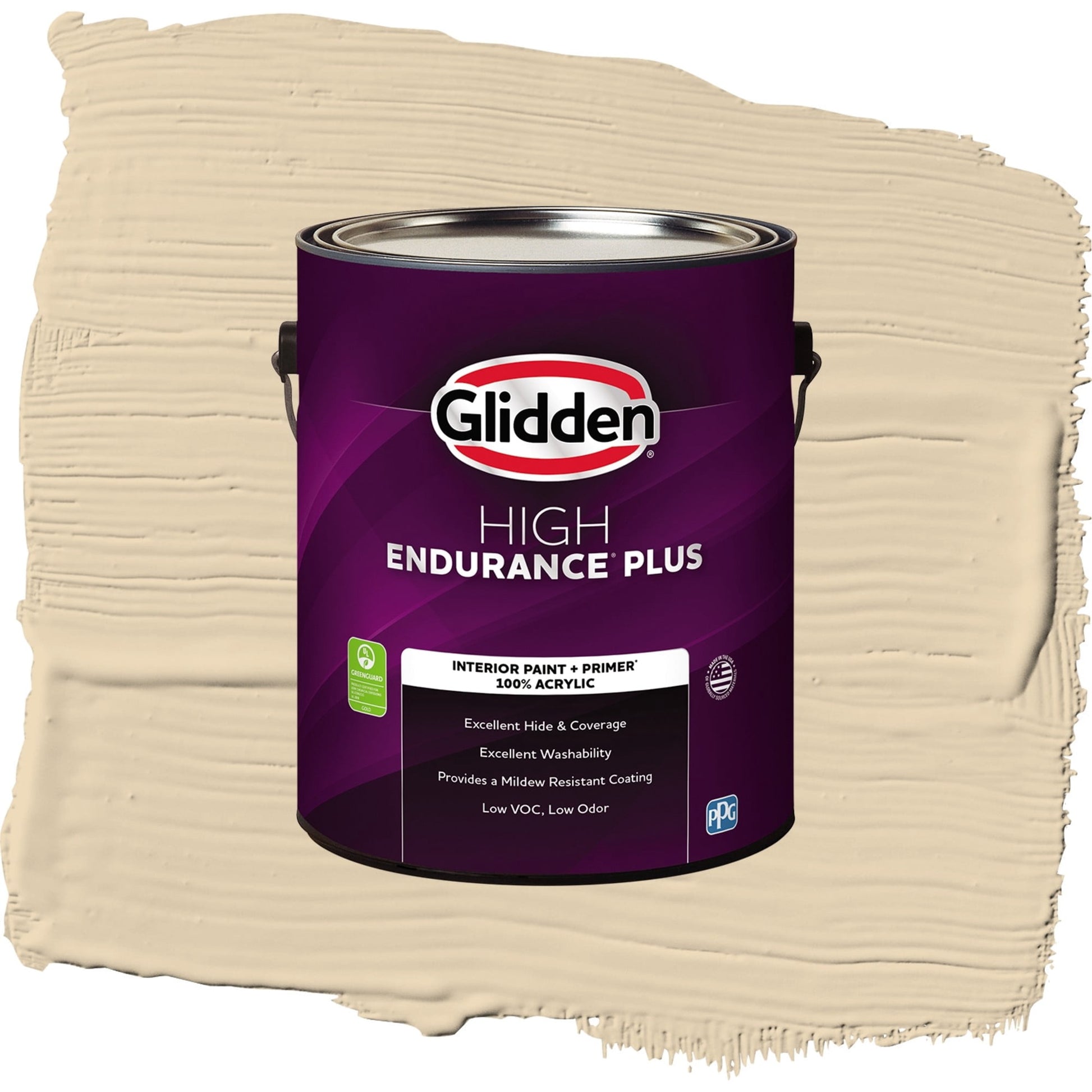 Glidden HEP Almond Cream / Beige, Eggshell Interior Paint with Primer, 1 Gallon