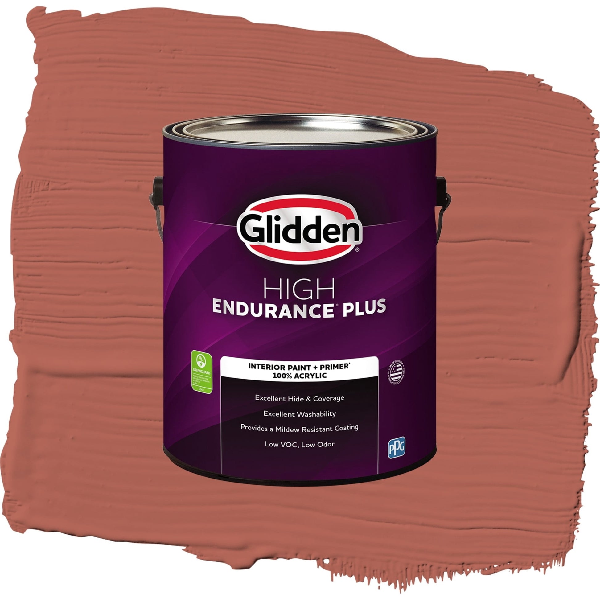 Glidden HEP Cinnabar / Red, Flat Interior Paint with Primer, 1 Gallon
