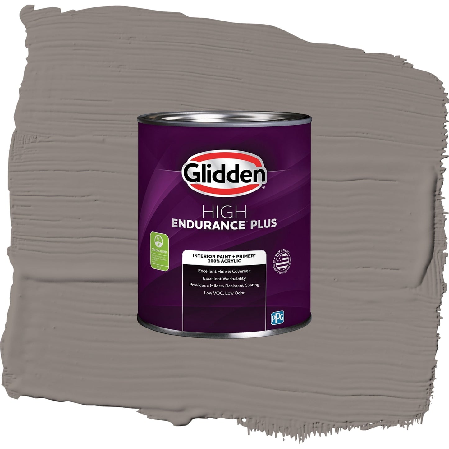 Glidden HEP Elephant Gray / Grey, Eggshell Interior Paint with Primer, 1 Quart