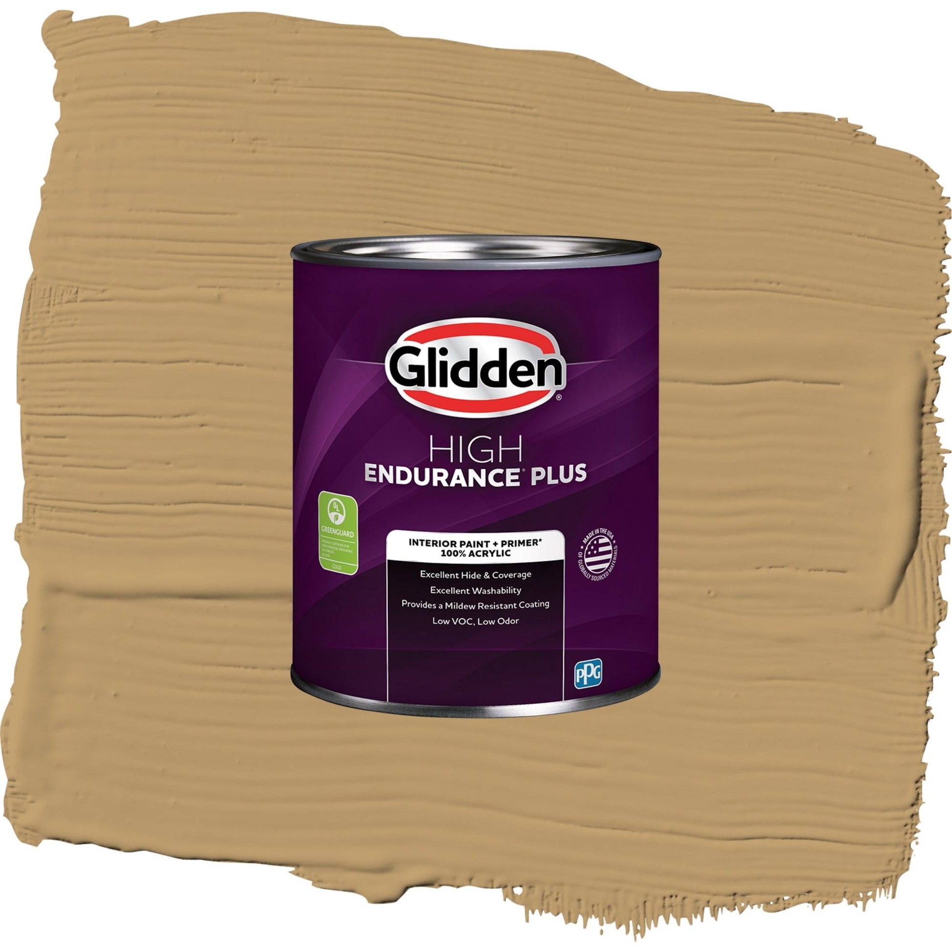 Glidden HEP Golden Granola / Beige, Semi-Gloss Interior Paint with Primer, 1 Quart