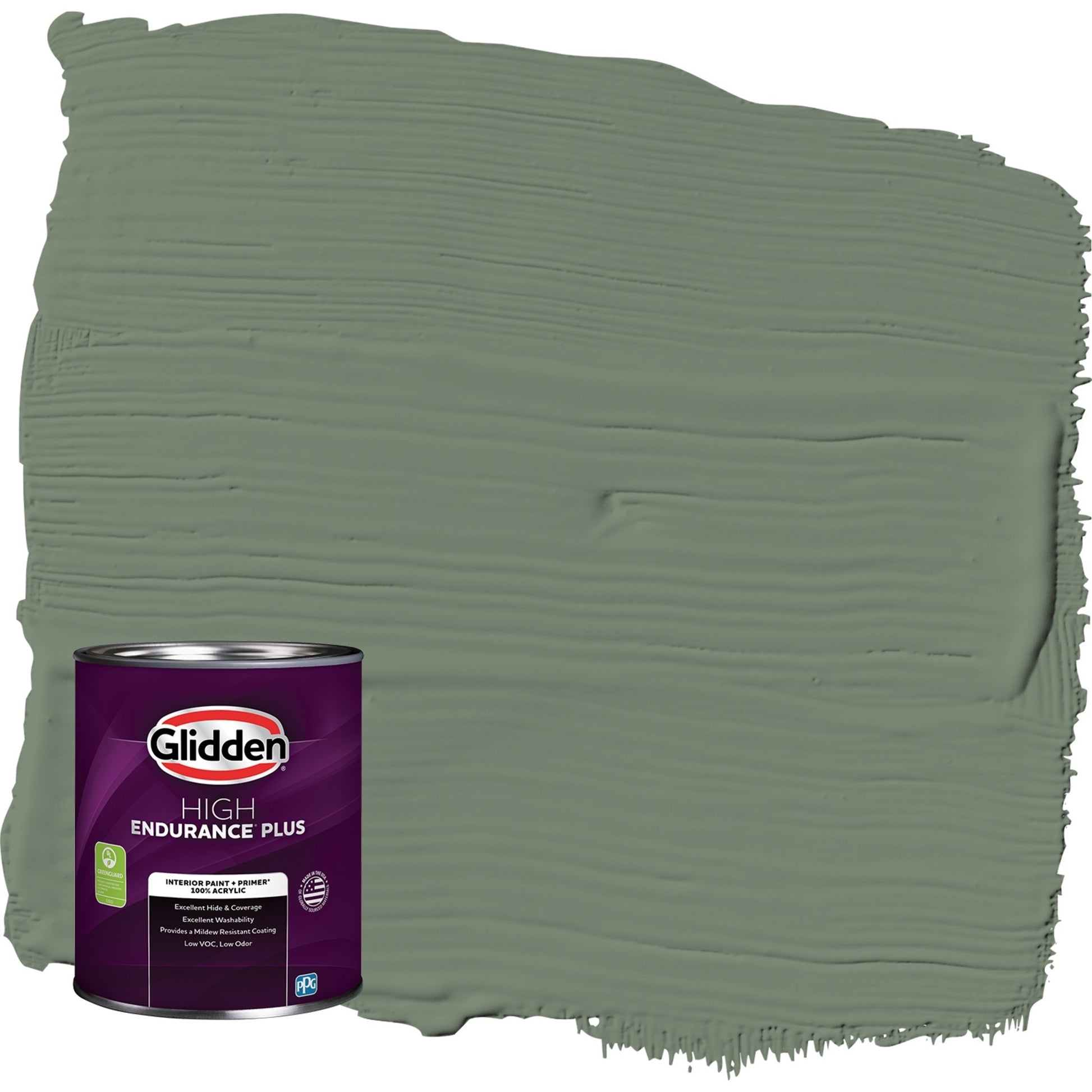 Glidden HEP Lottery Winnings / Pintura Interior Verde Mate con Primer, 1 Cuarto