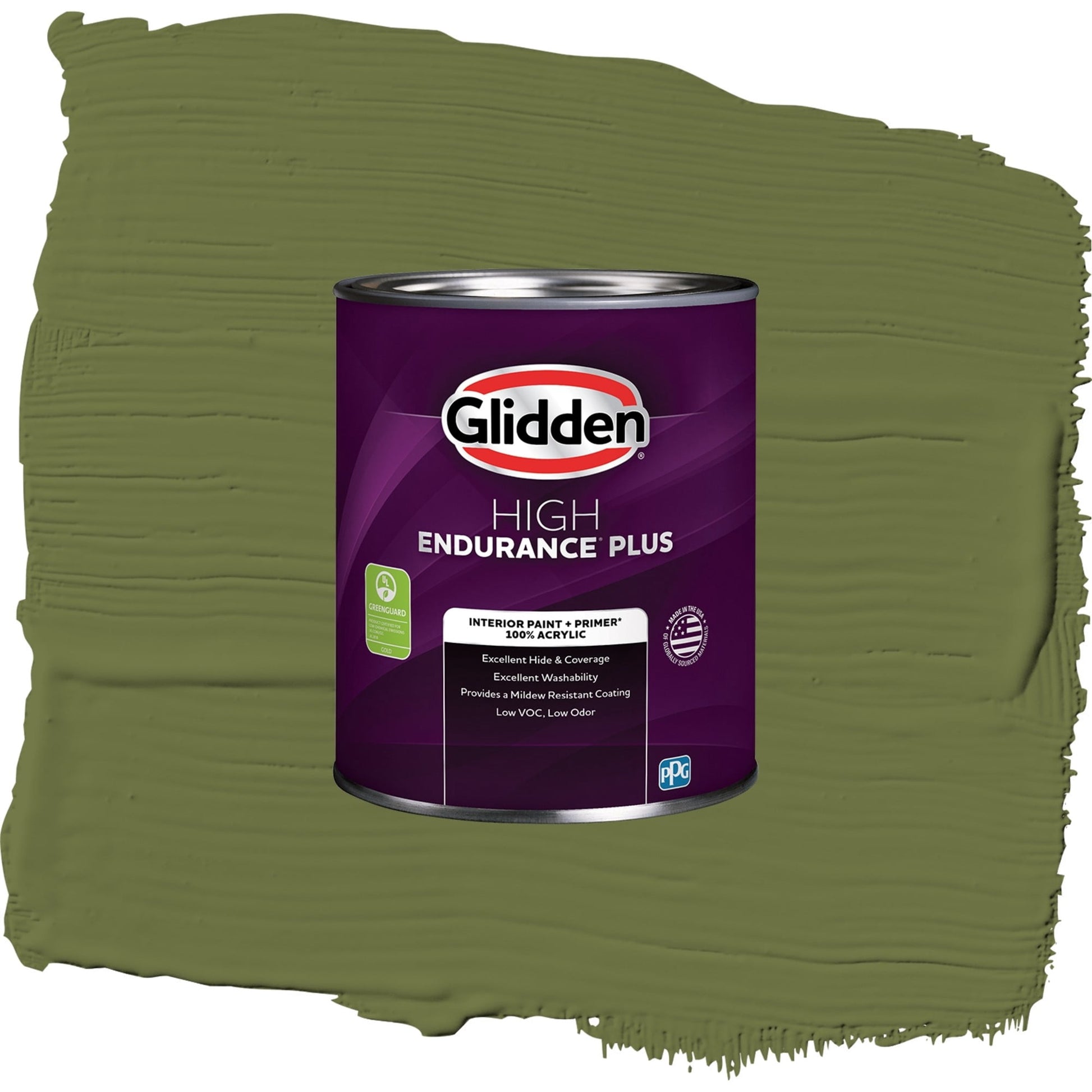Glidden HEP Oakmoss / Green, Semi-Gloss Interior Paint with Primer, 1 Quart