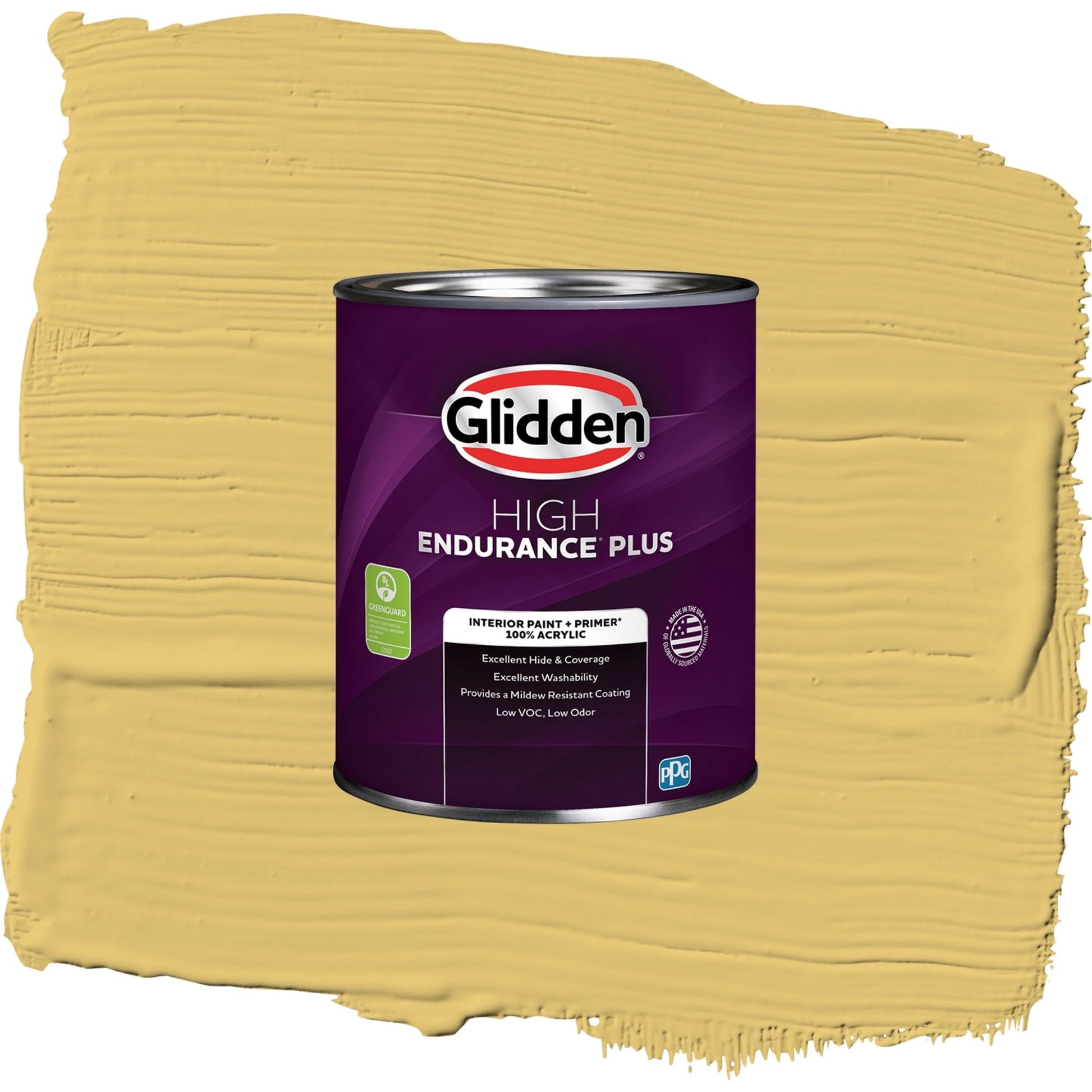 Glidden HEP Tropical Siesta / Yellow, Semi-Gloss Interior Paint with Primer, 1 Quart