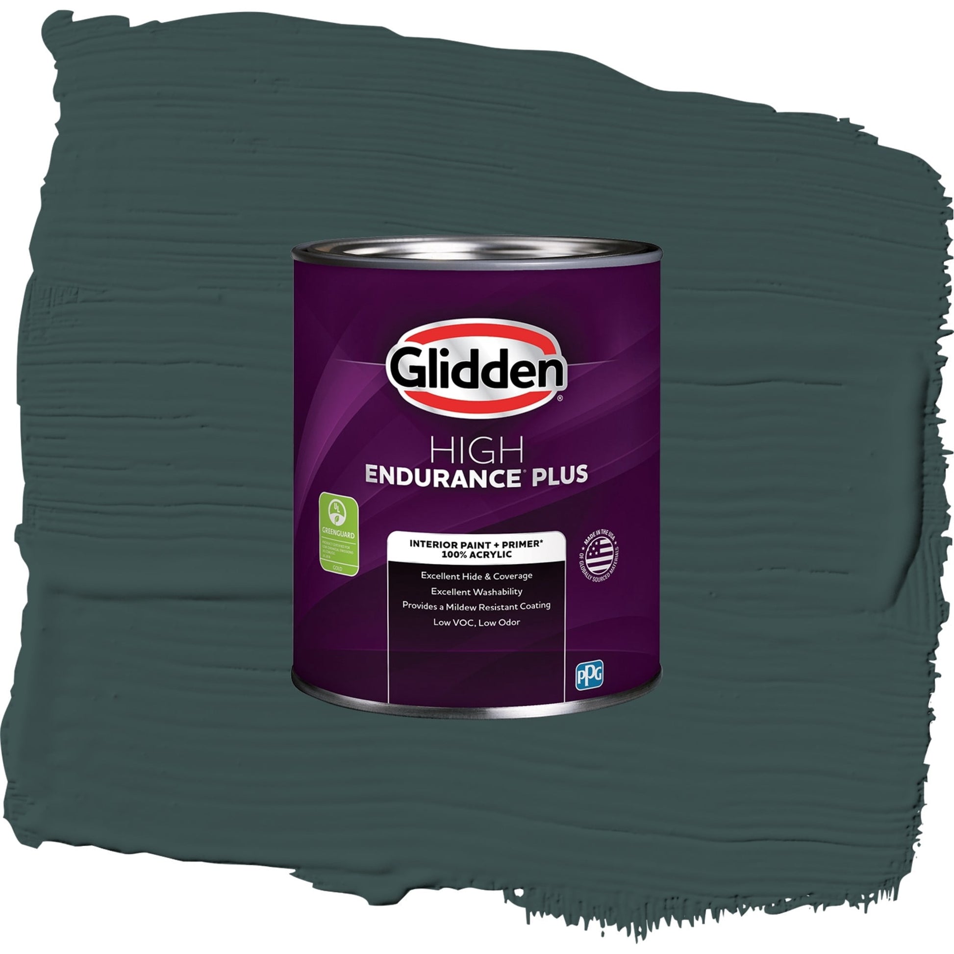 Glidden HEP Night Watch / Green, Eggshell Interior Paint with Primer, 1 Quart