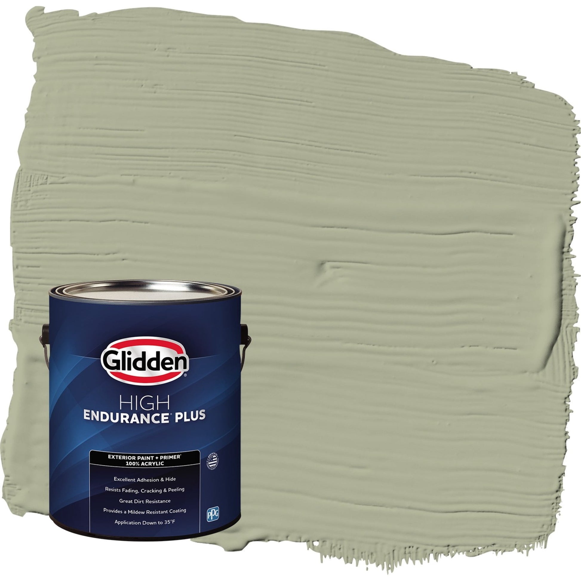 Glidden HEP Olive Sprig / Green Satin Exterior Paint with Primer, 1 Gallon