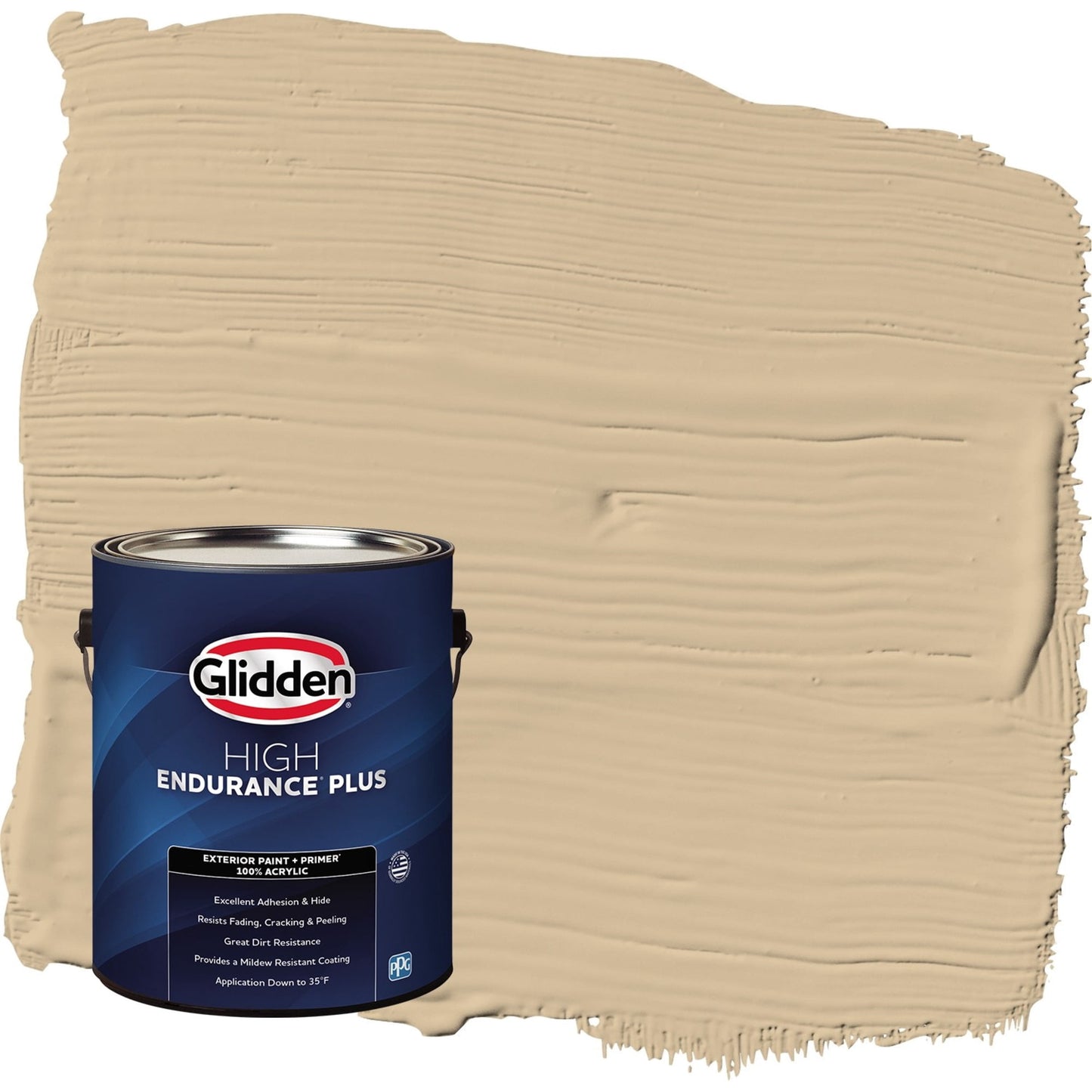Glidden HEP Pony Tail / Beige Satin Exterior Paint with Primer, 1 Gallon
