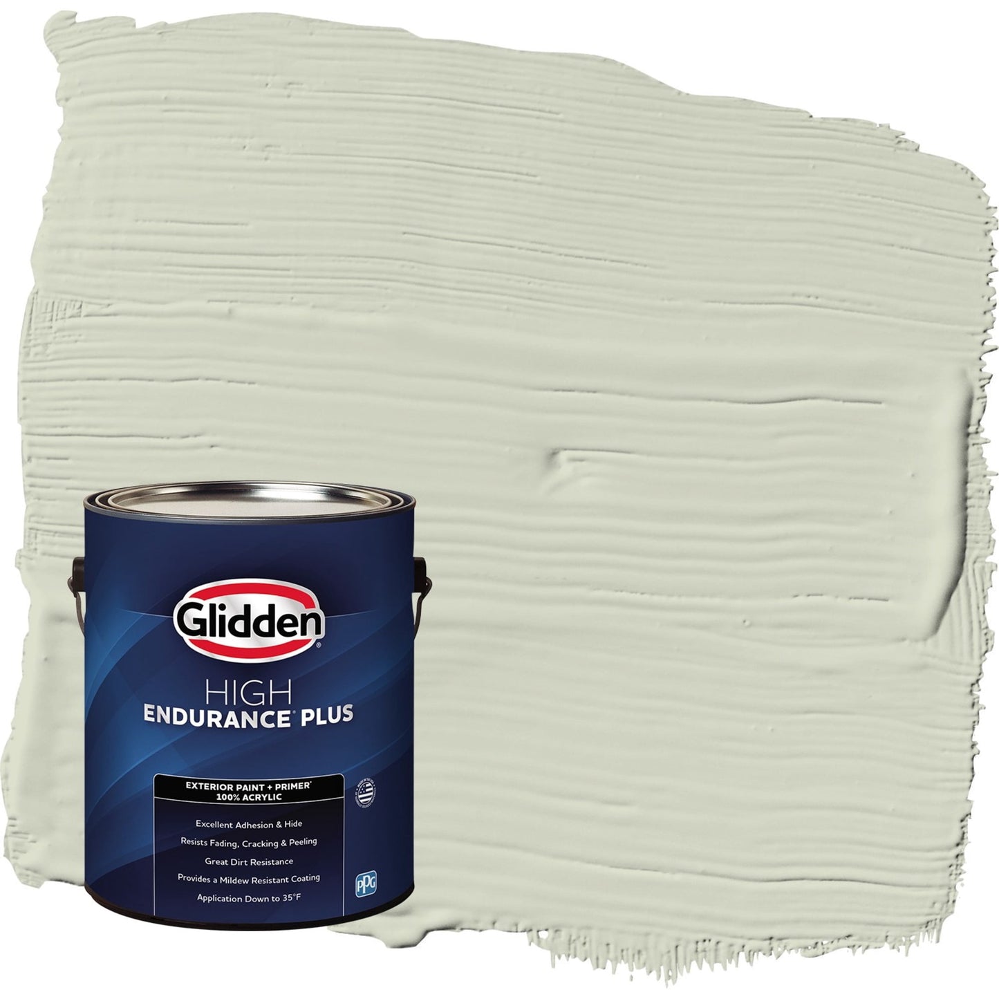 Glidden HEP White Sage / Green Flat Exterior Paint with Primer, 1 Gallon