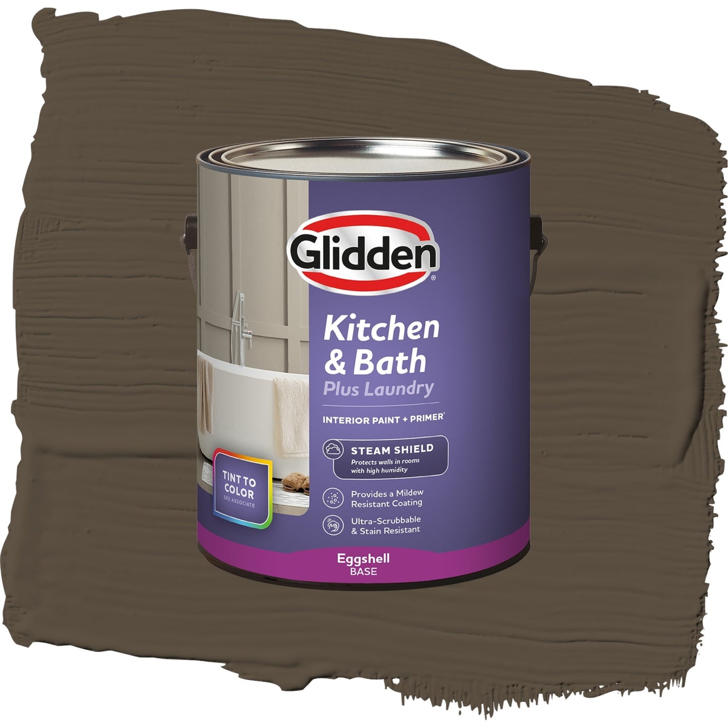 Glidden Glidden Kitchen Bath and Laundry Afternoon Tea / Brown, Eggshell Interior Paint with Primer, 1 Gallon