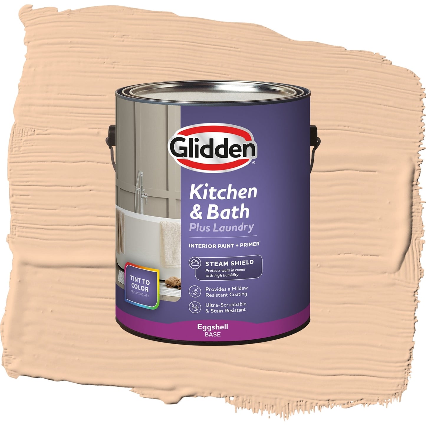 Glidden Glidden Kitchen Bath and Laundry Caramel Ice / Orange, Eggshell Interior Paint with Primer, 1 Gallon