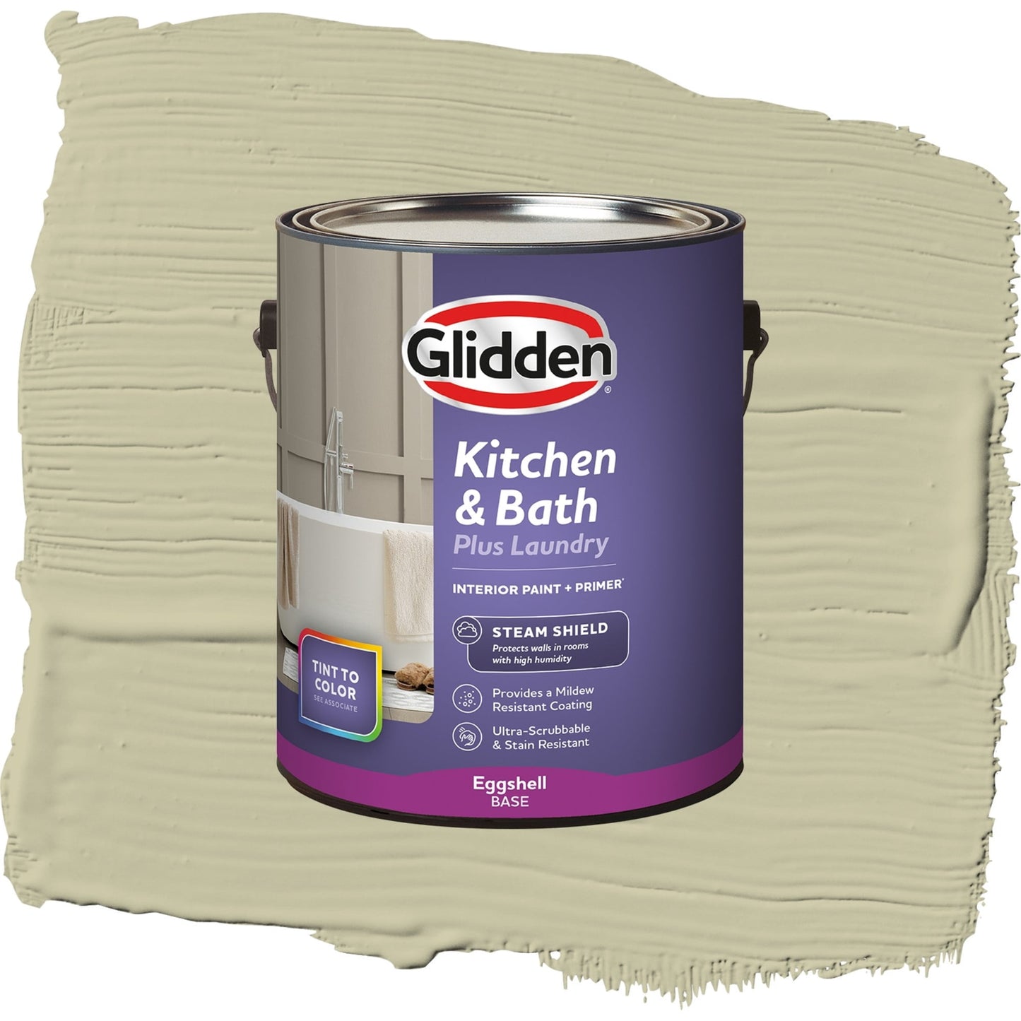 Glidden Glidden Kitchen Bath and Laundry Northern Landscape / Green, Eggshell Interior Paint with Primer, 1 Gallon