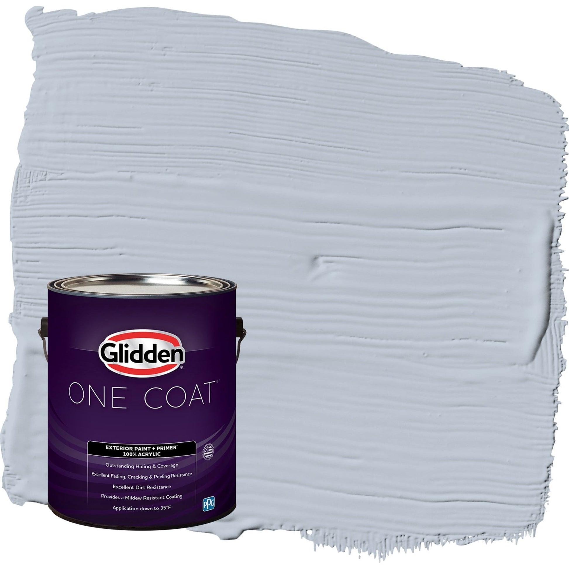Glidden One Coat Blue Dolphin / Blue Semi-Gloss Exterior Paint with Primer, 1 Gallon
