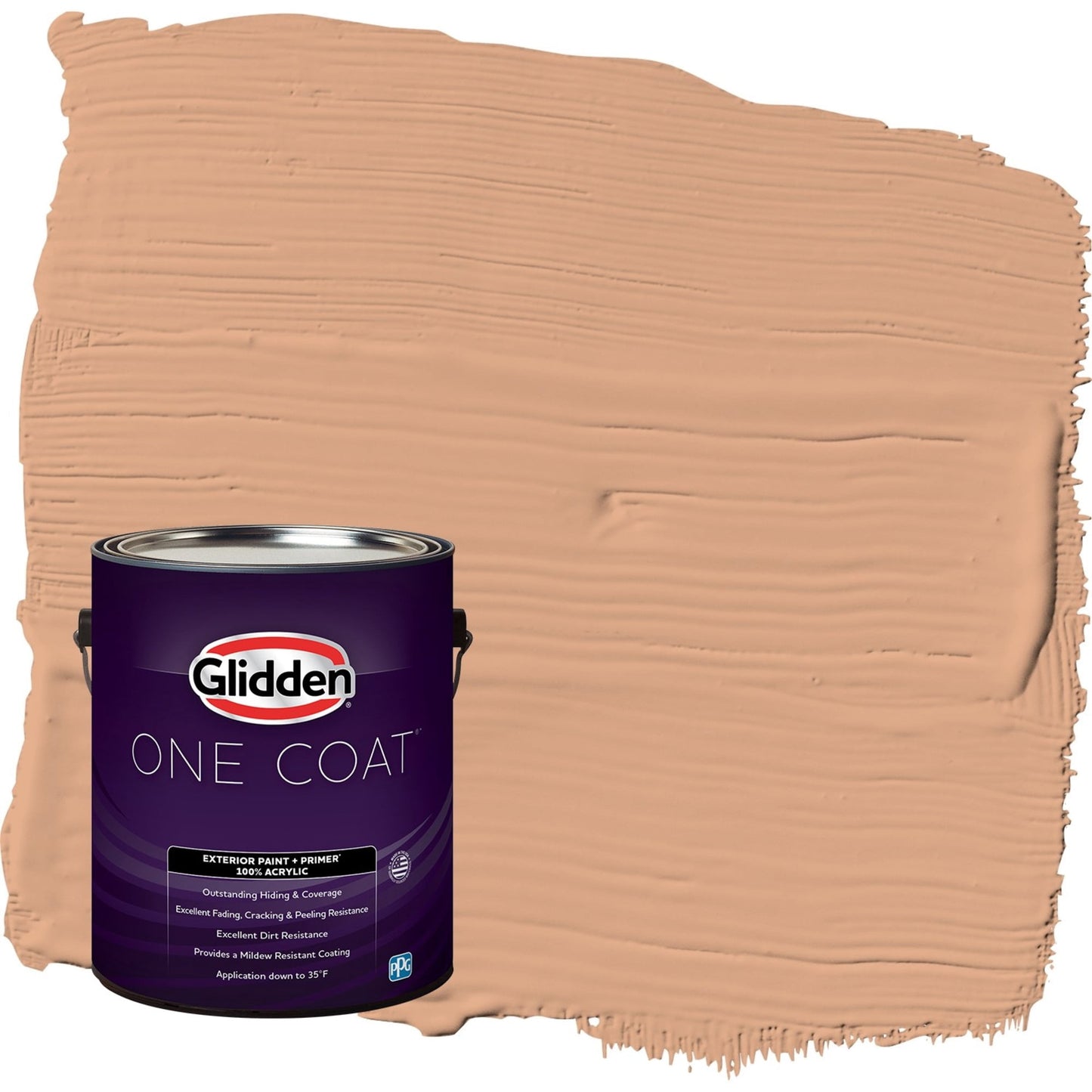 Glidden One Coat Clay Fire / Orange Semi-Gloss Exterior Paint with Primer, 1 Gallon
