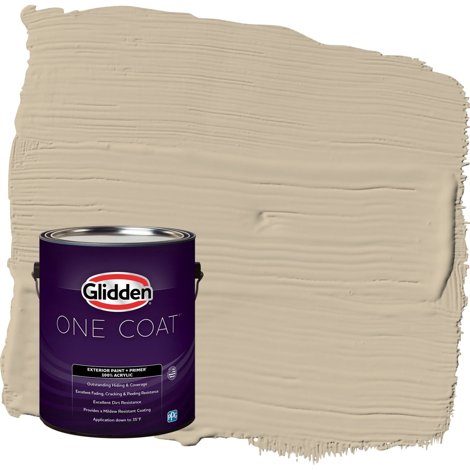 Glidden One Coat Dusty Trail / Beige Semi-Gloss Exterior Paint with Primer, 1 Gallon
