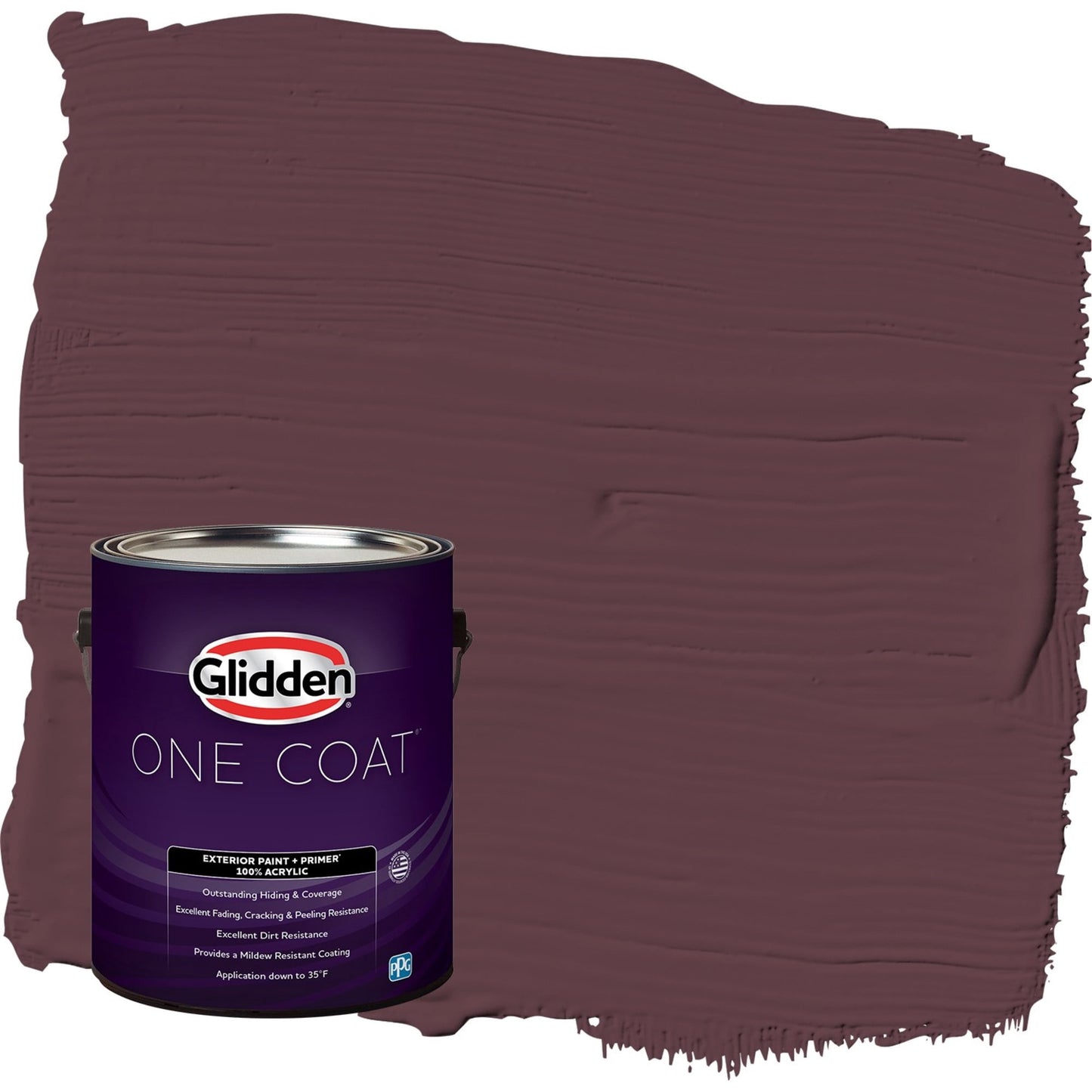 Glidden One Coat Gooseberry / Purple Semi-Gloss Exterior Paint with Primer, 1 Gallon