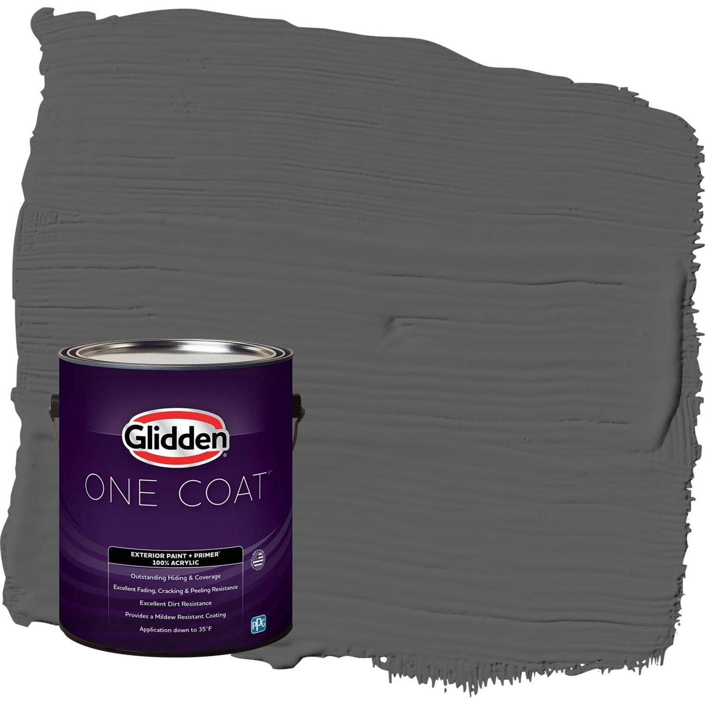 Glidden One Coat Knight's Armor / Gray Semi-Gloss Interior Paint with Primer, 1 Gallon