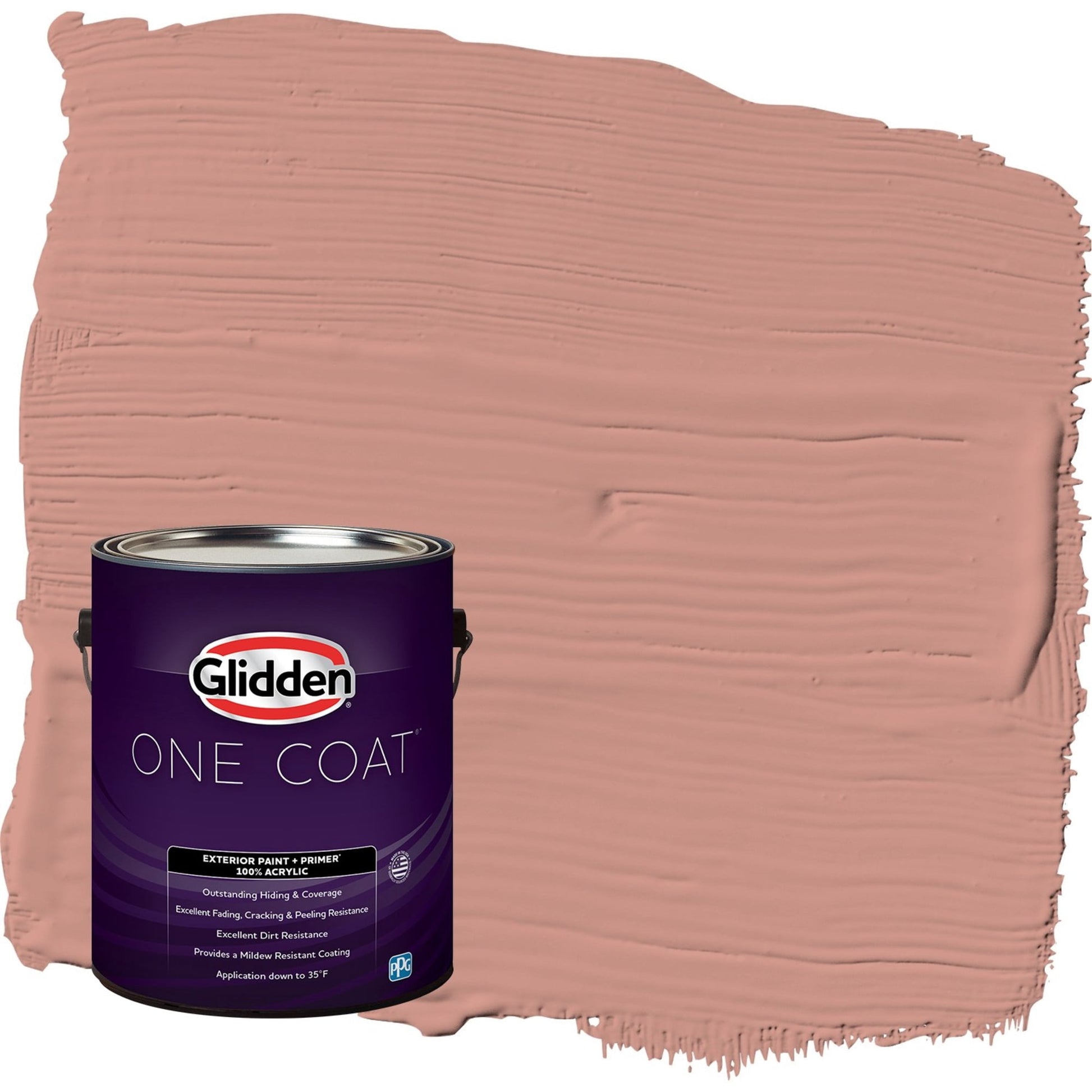 Glidden One Coat Long Weekend / Orange Semi-Gloss Exterior Paint with Primer, 1 Gallon