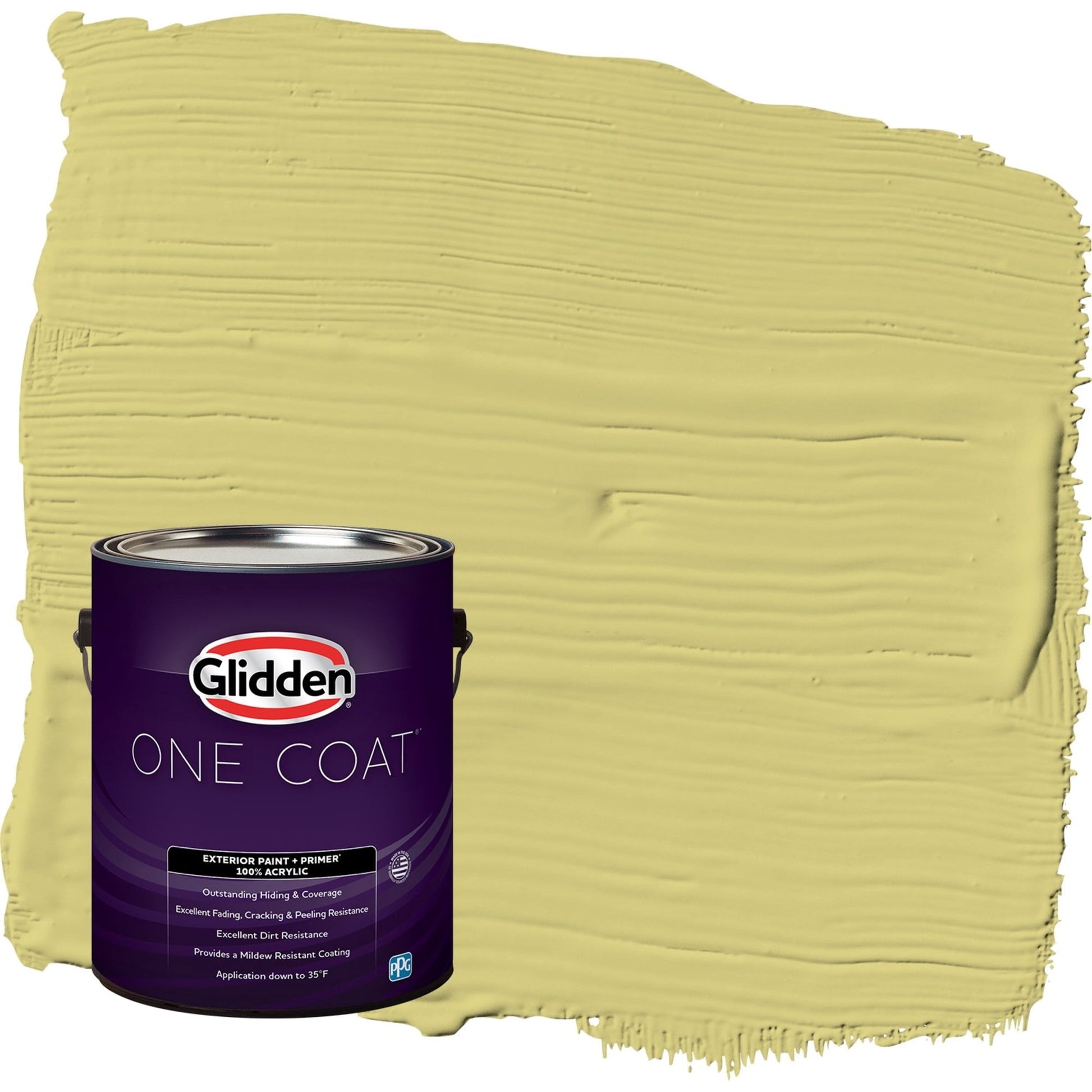 Glidden One Coat Serene Scene / Green Semi-Gloss Exterior Paint with Primer, 1 Gallon