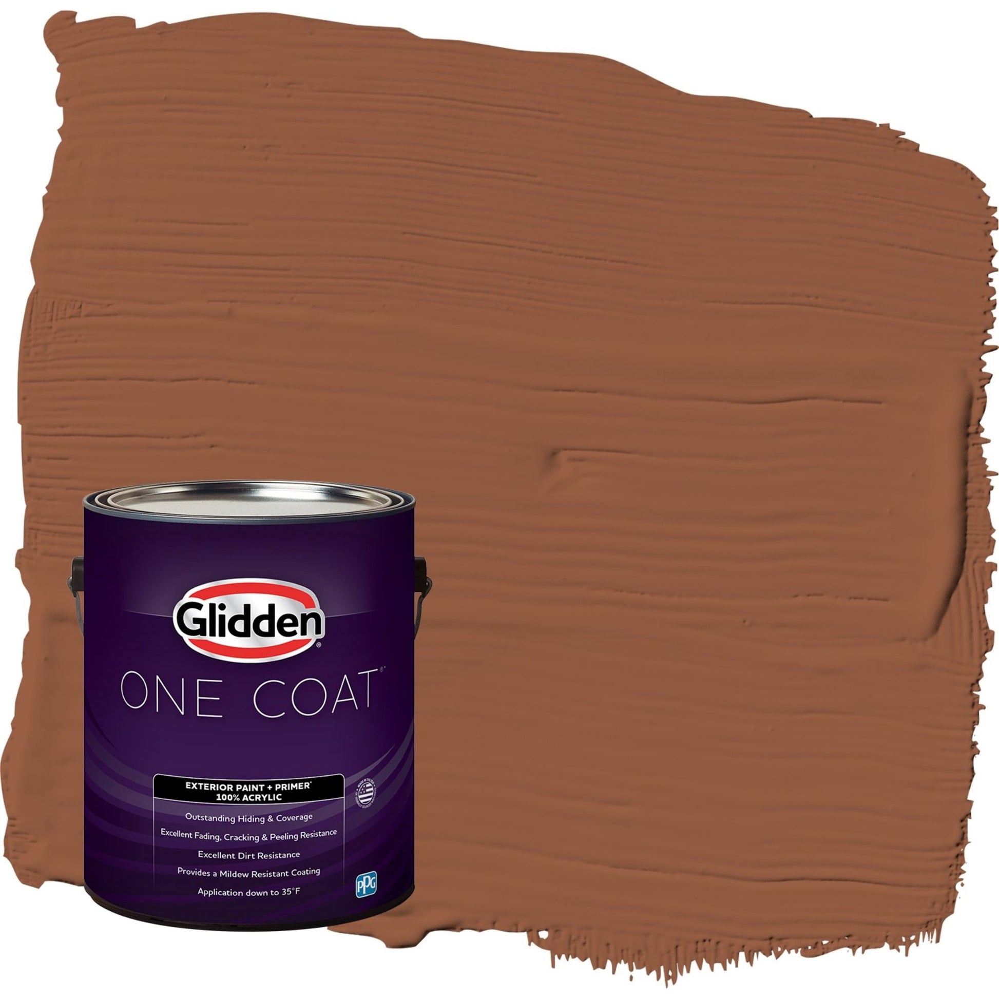 Glidden One Coat Spiced Cider / Orange Semi-Gloss Exterior Paint with Primer, 1 Gallon