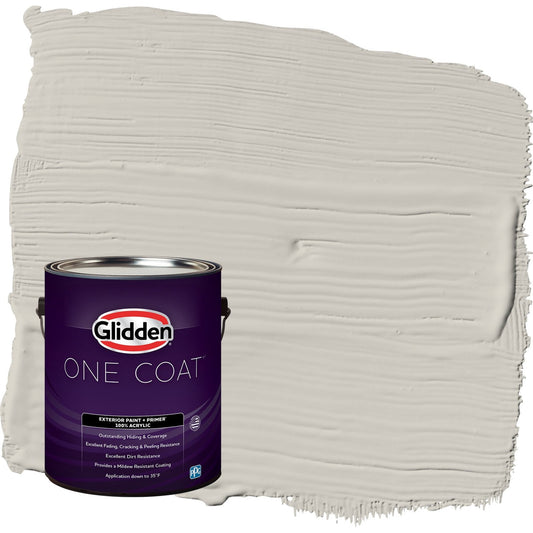 Glidden One Coat Swirling Smoke / Beige Semi-Gloss Exterior Paint with Primer, 1 Gallon