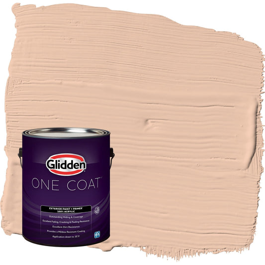 Glidden One Coat Beach Vibes / Orange Semi-Gloss Exterior Paint with Primer, 1 Gallon
