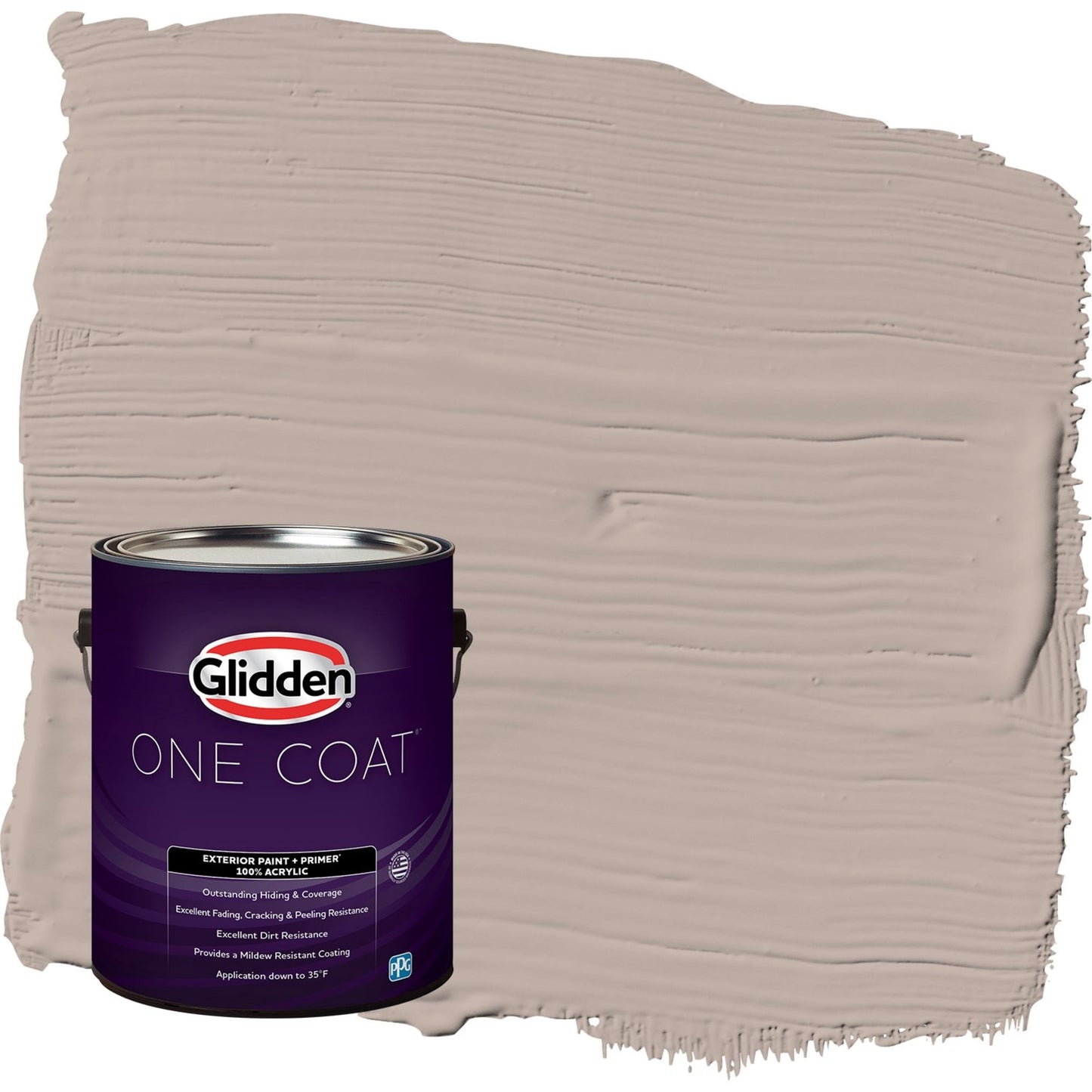 Glidden One Coat Thumper / Beige Semi-Gloss Exterior Paint with Primer, 1 Gallon