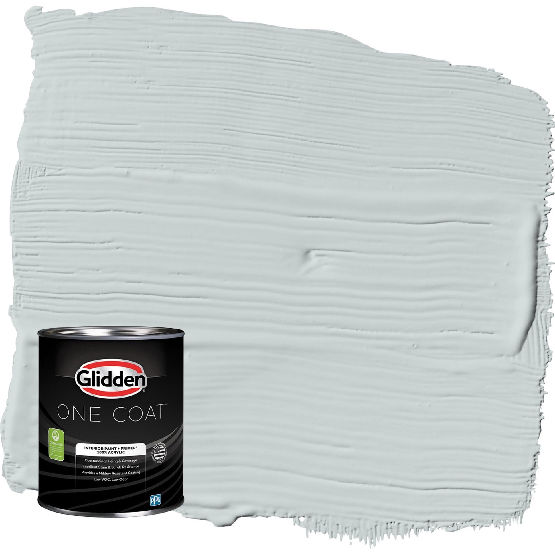 Glidden One Coat Winter Chill / Gray Semi-Gloss Interior Paint with Primer, 1 Quart
