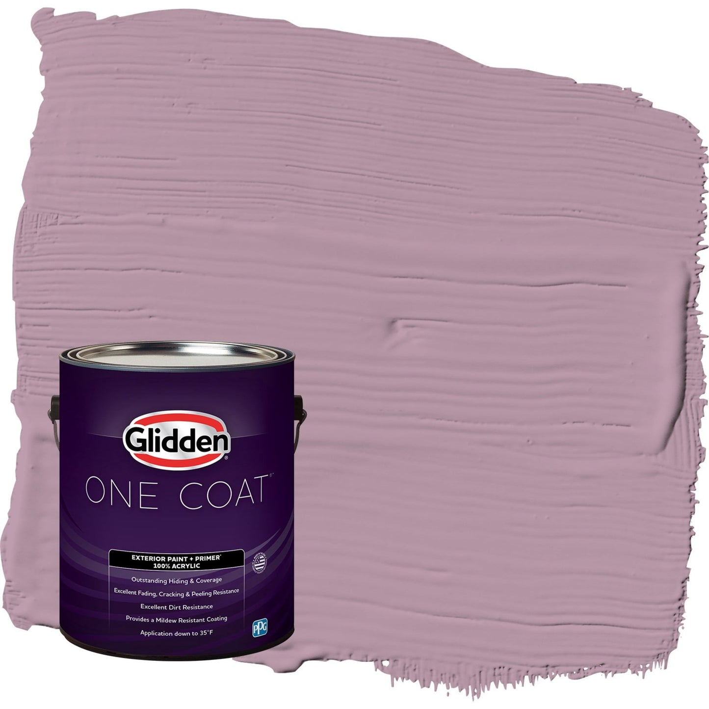 Glidden One Coat Ashberry / Purple Flat Exterior Paint with Primer, 1 Gallon