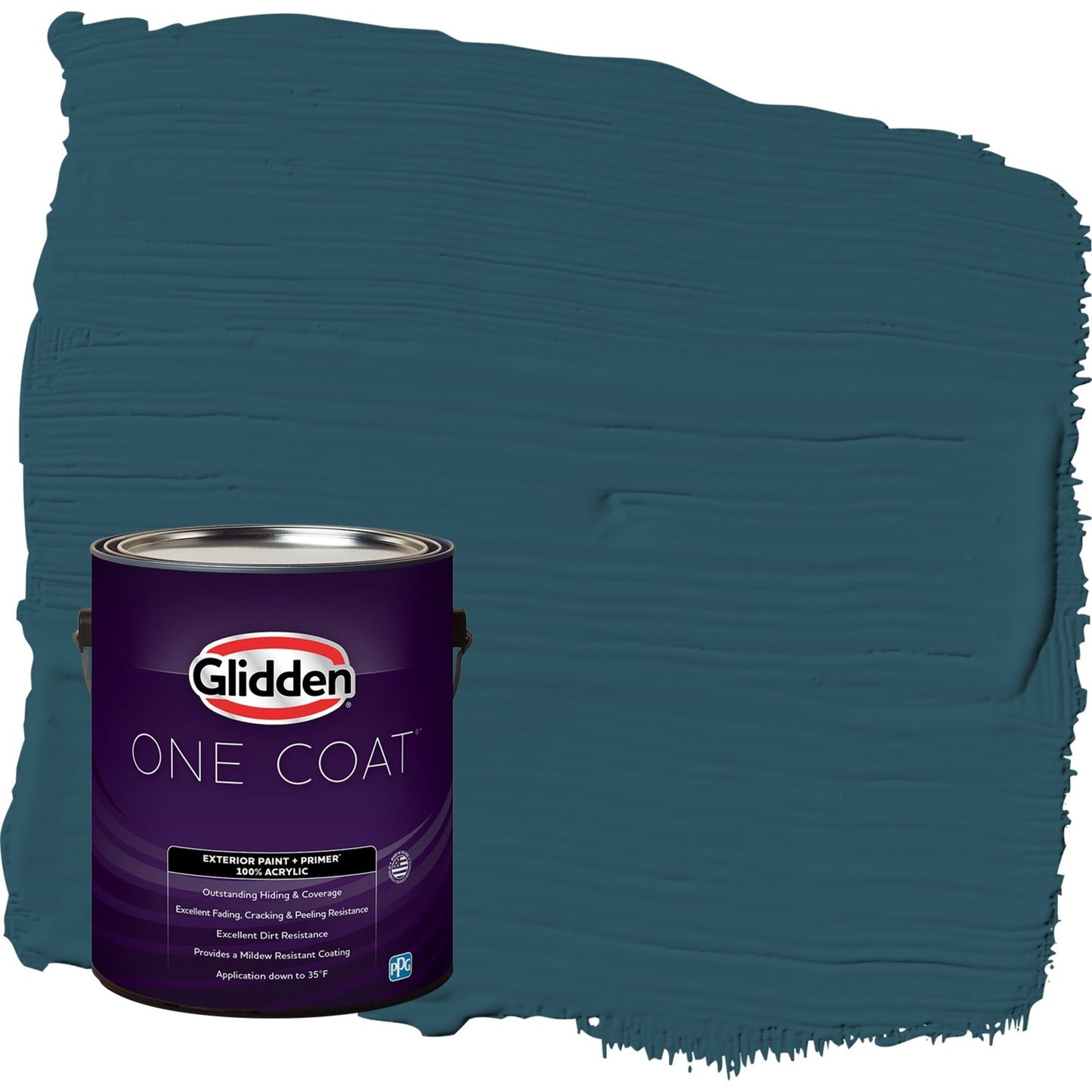 Glidden One Coat Blue Bayberry / Green Satin Exterior Paint with Primer, 1 Gallon