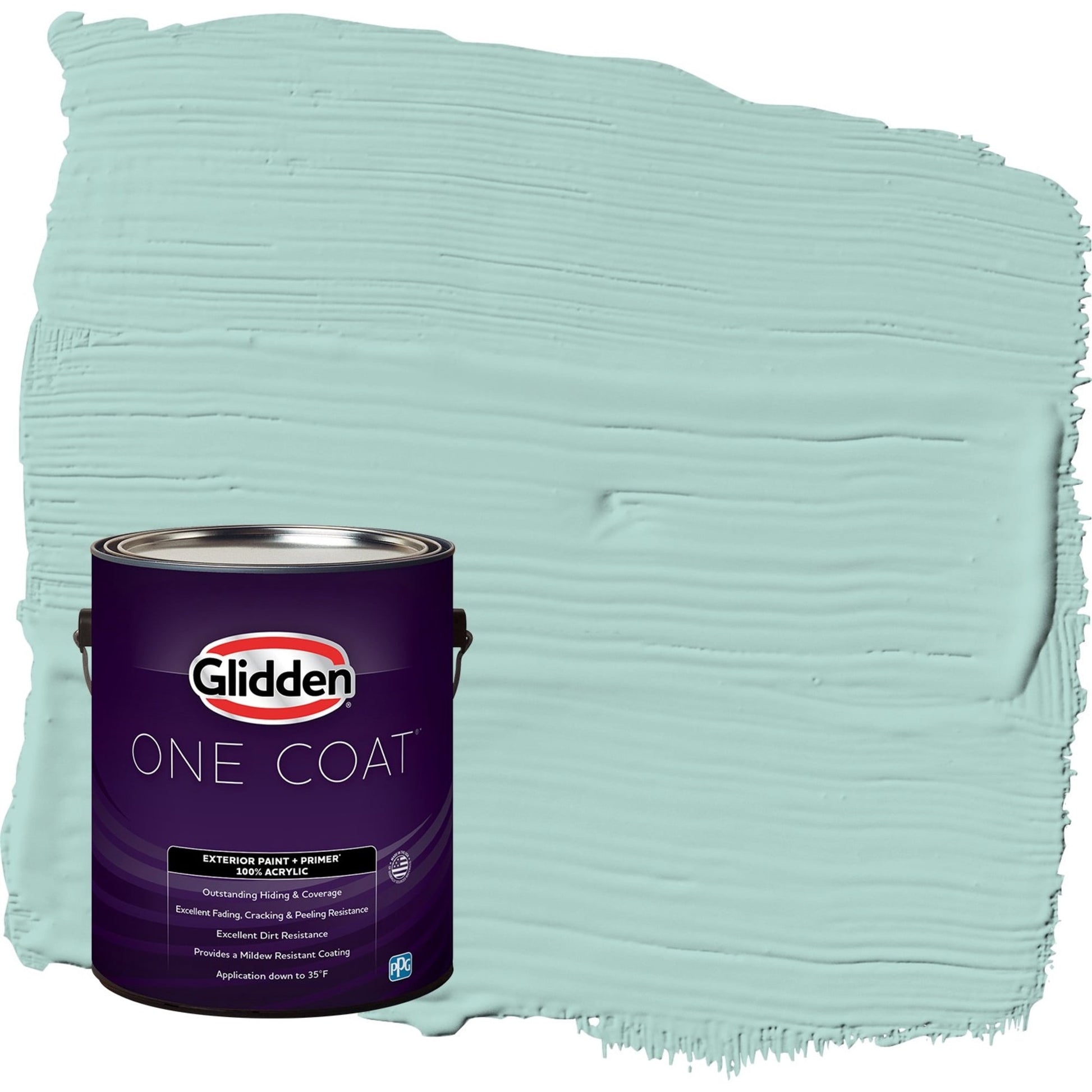 Glidden One Coat Cassiopeia / Green Satin Exterior Paint with Primer, 1 Gallon