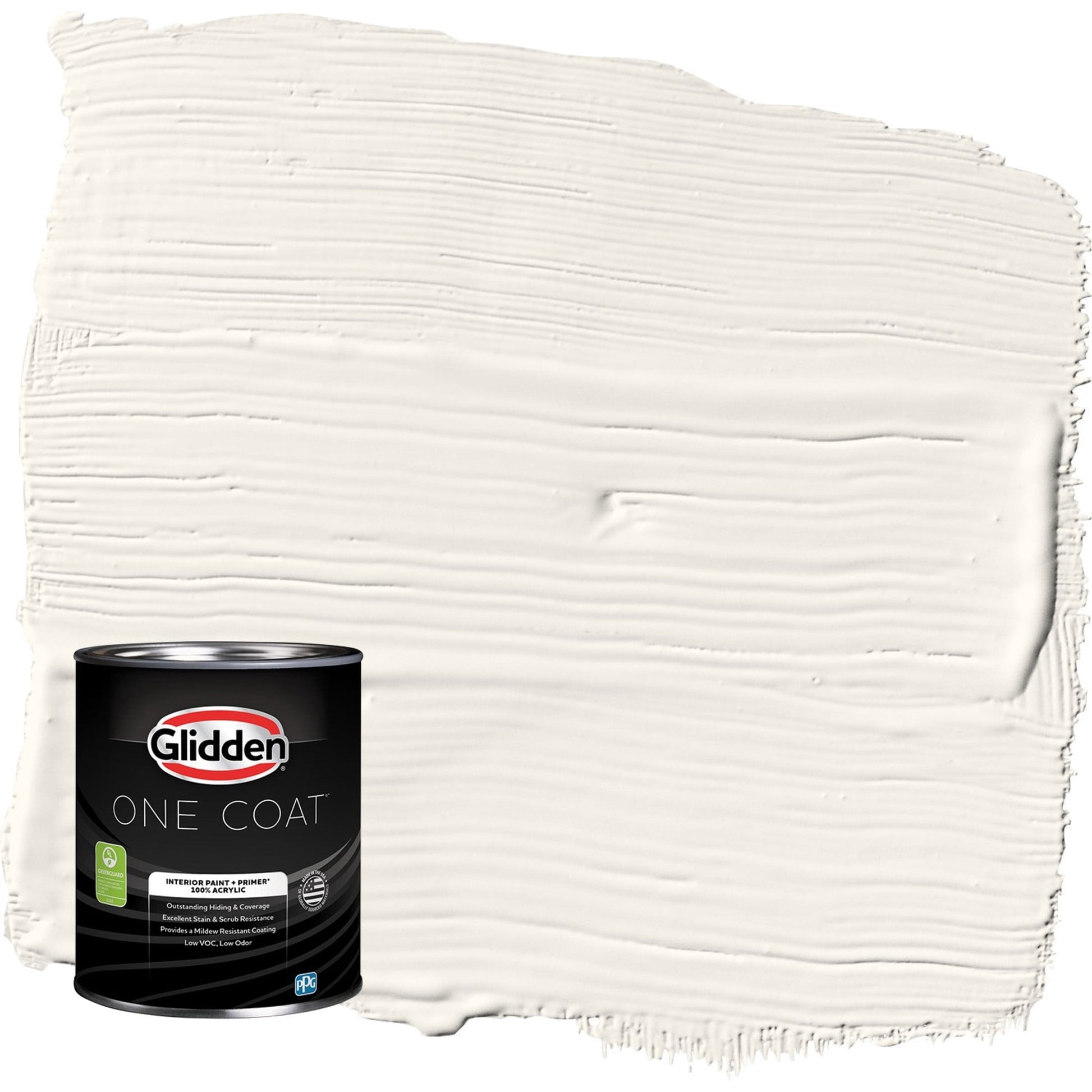 Glidden One Coat Cow's Milk / Off White Eggshell Interior Paint with Primer, 1 Quart