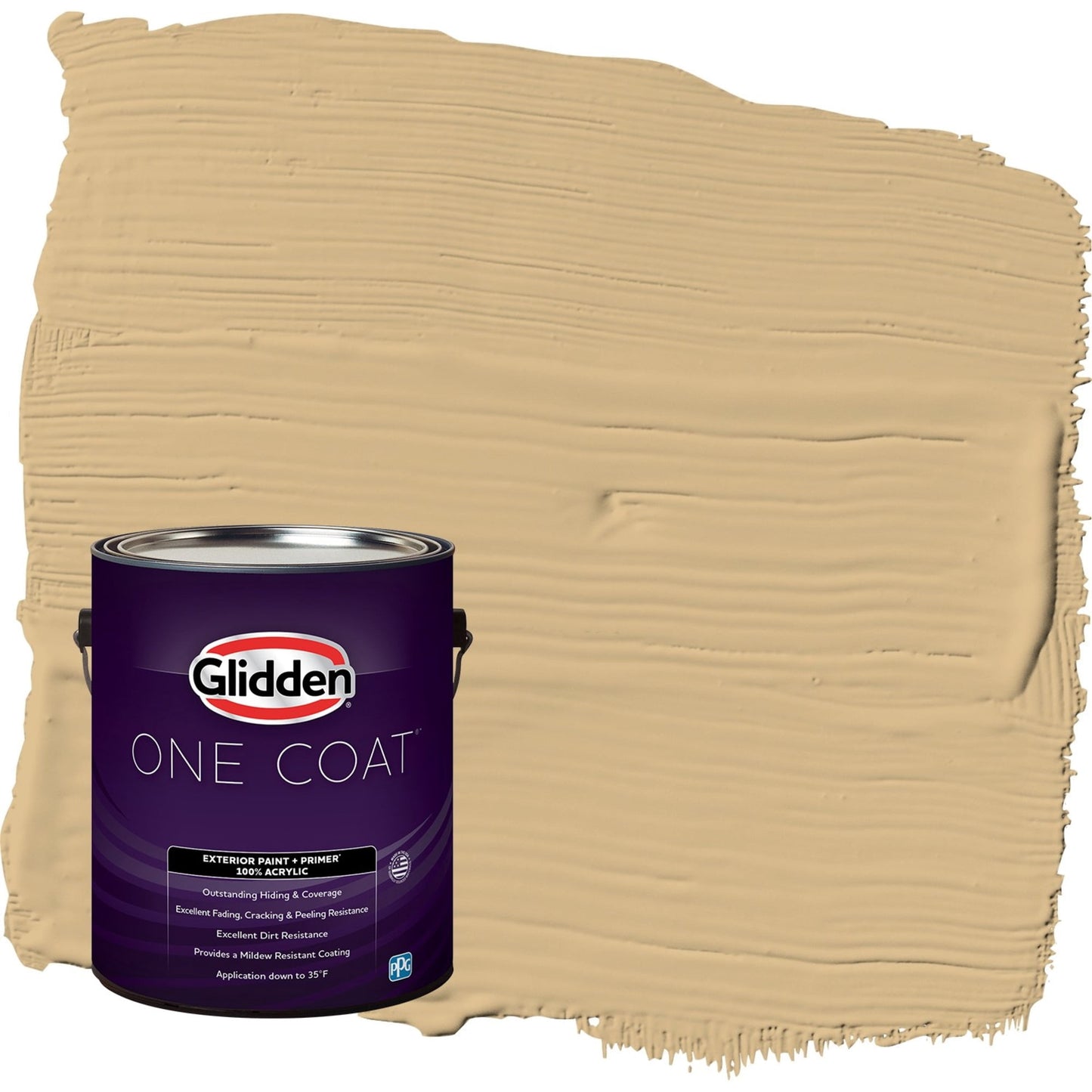Glidden One Coat Craftsman Gold / Yellow Satin Exterior Paint with Primer, 1 Gallon